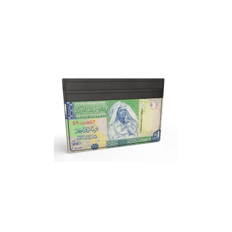 1 Libyan Dinar (1990) Leather Card Holder