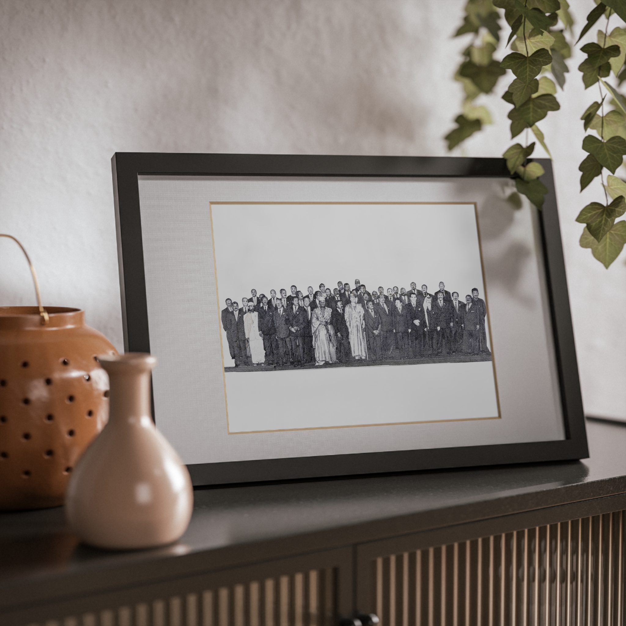 African Union Cutout (B&W) | Framed Posters, Black - Imagen 12