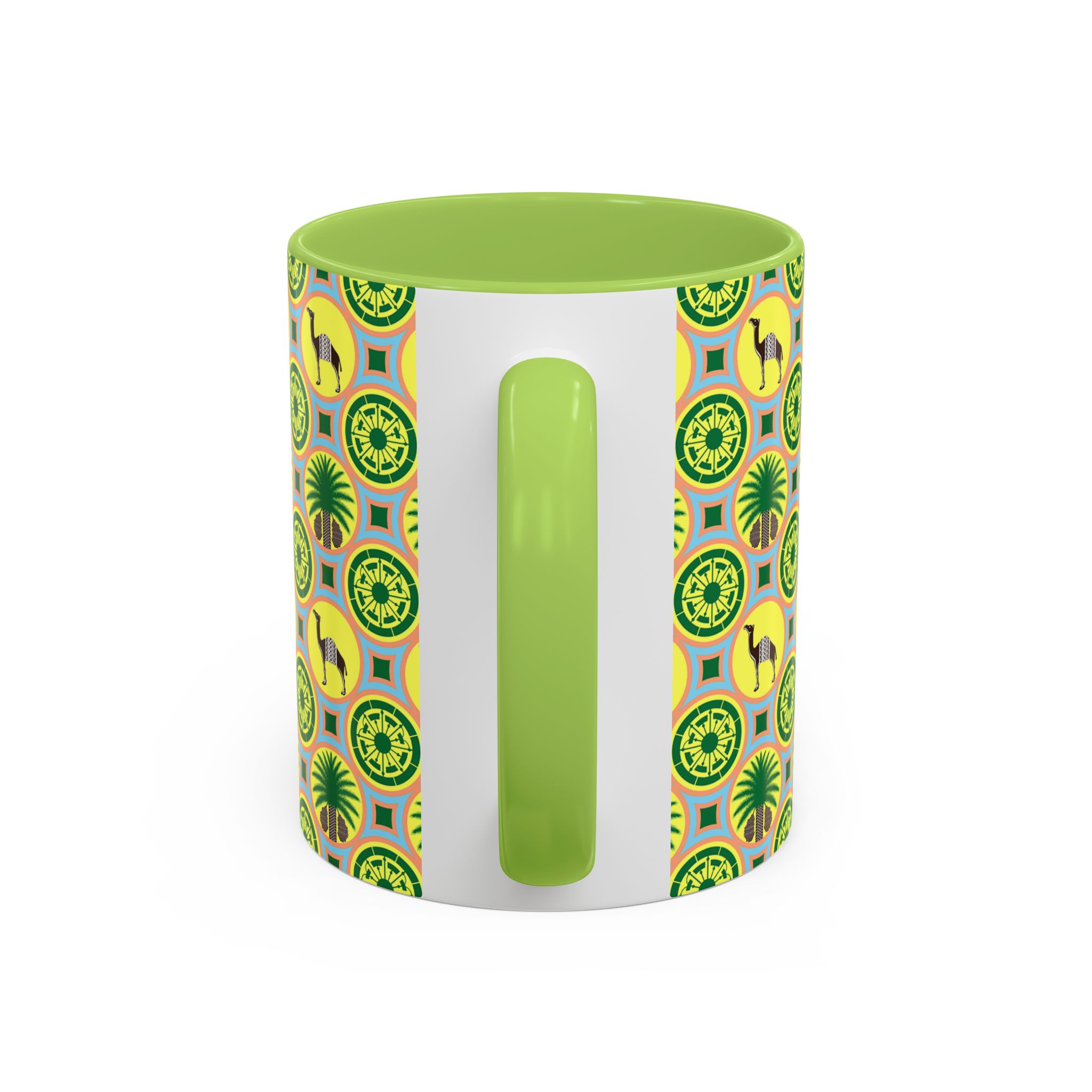 Classic Tent Desert Tile Camel Accent Coffee Mug – Patterned Palm & Medallion Design (11/15 oz) - Image 36