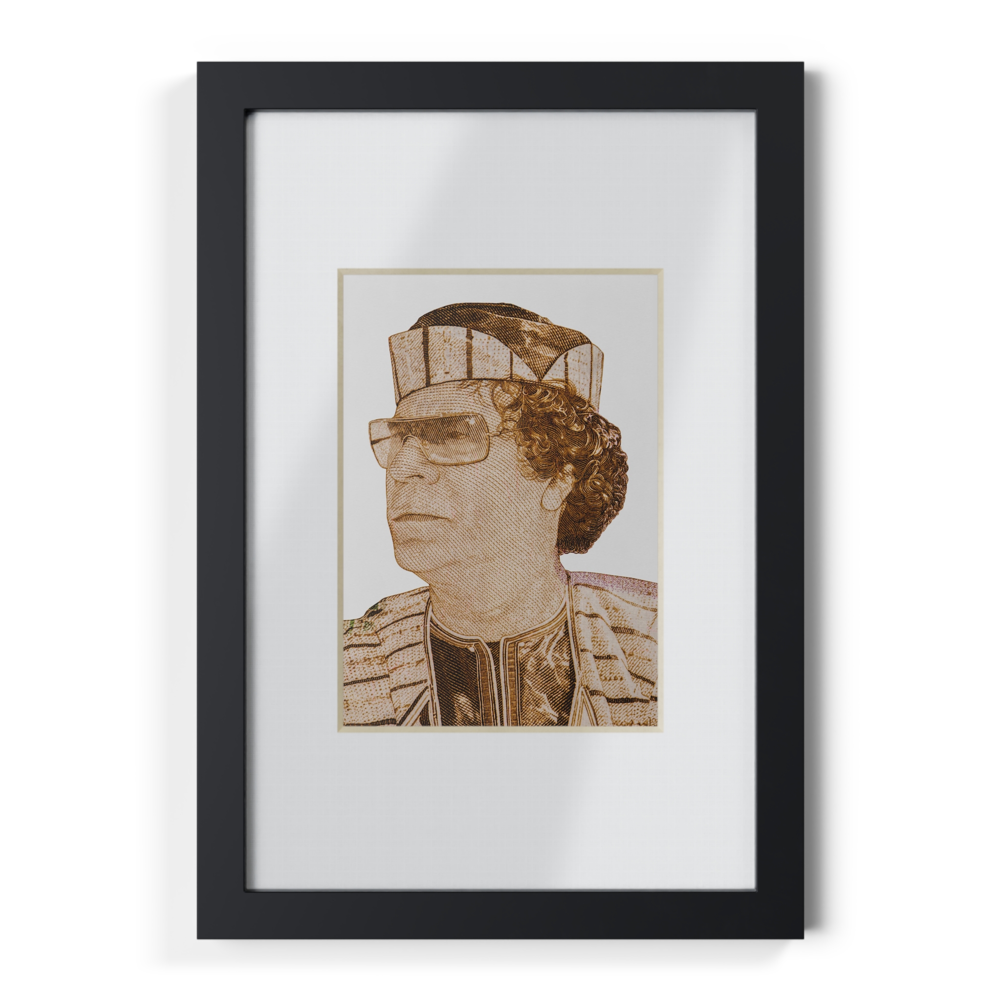 Gaddafi Cutout (Sepia) | Framed Posters, Black - immagine 17