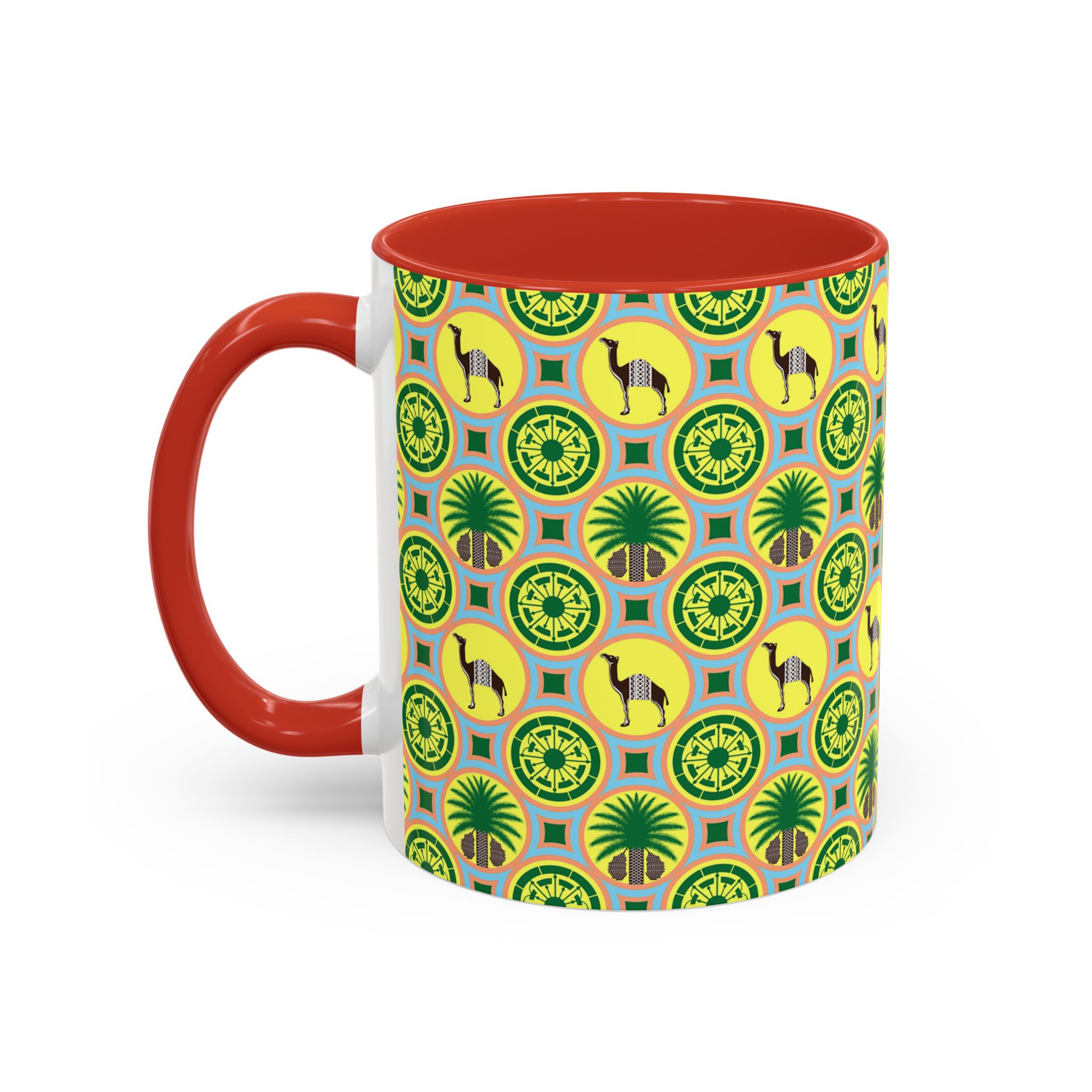 Classic Tent Desert Tile Camel Accent Coffee Mug – Patterned Palm & Medallion Design (11/15 oz) - Image 15