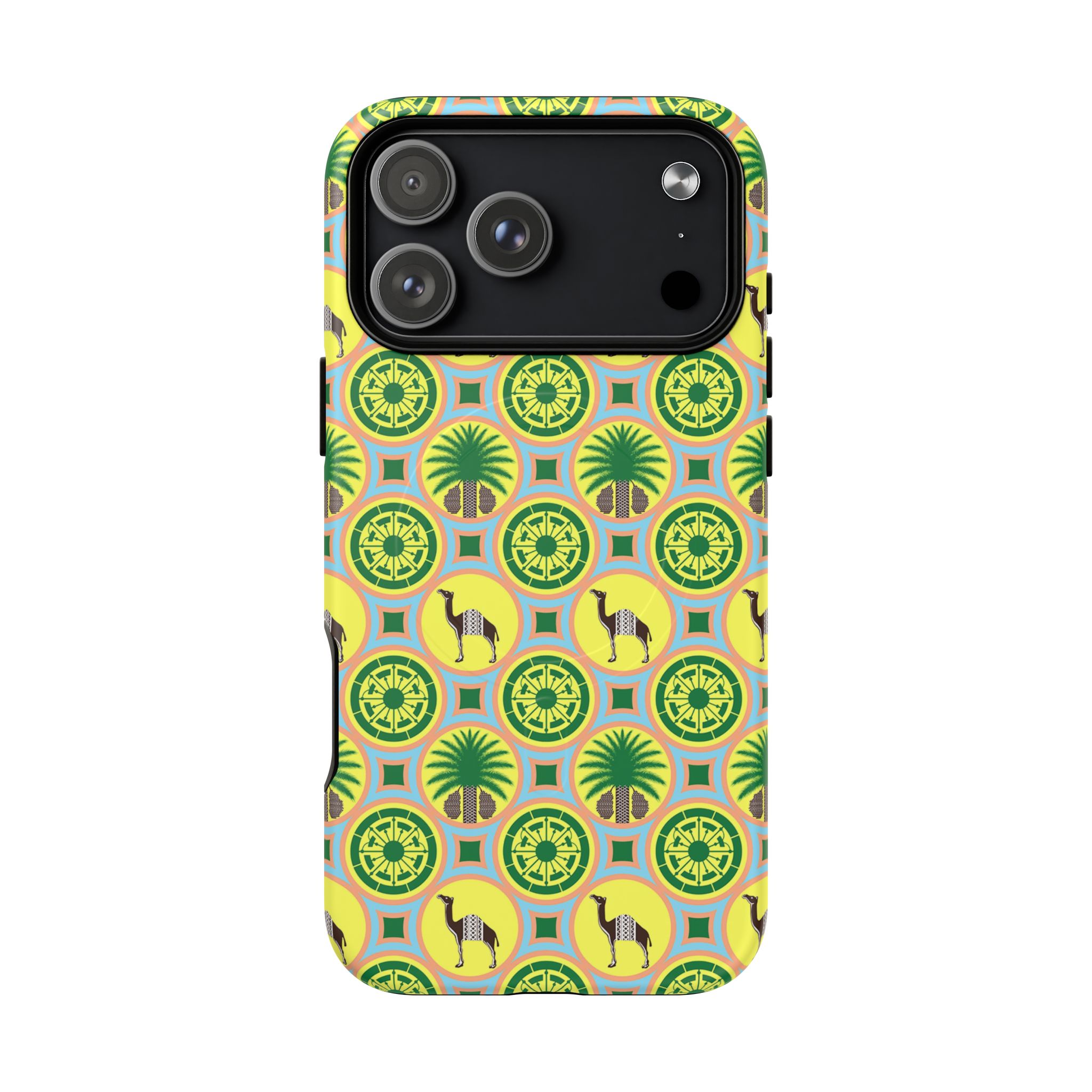 Classic Tent Pattern Tough Magnetic Phone Case — Yellow Green Geometric Protection - 图片 87