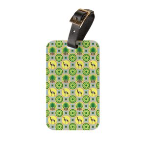Classic Tent Tropical Pattern Luggage Tag — Green Palm Travel ID