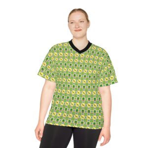Classic Tent Green Pattern Football Jersey - All-Over-Print Casual Shirt