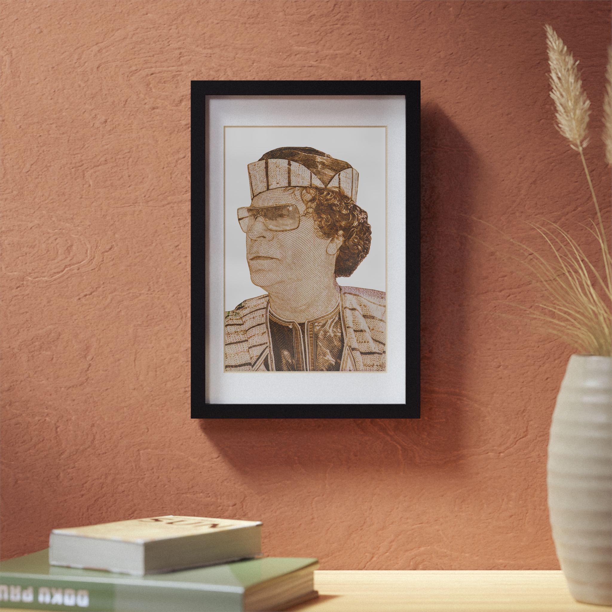 Gaddafi Cutout (Sepia) | Framed Posters, Black - immagine 31