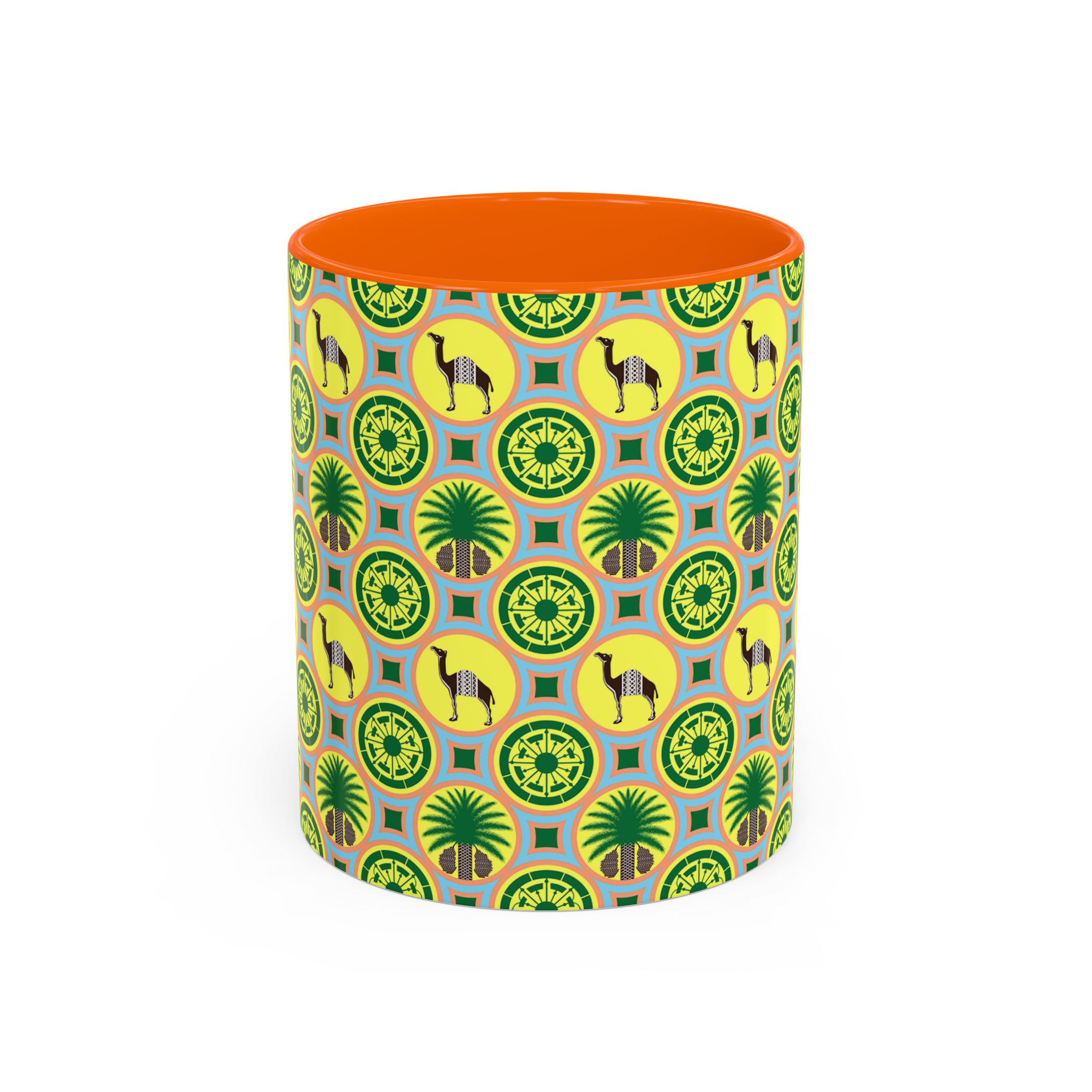Classic Tent Desert Tile Camel Accent Coffee Mug – Patterned Palm & Medallion Design (11/15 oz) - Image 21