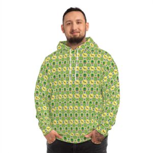 Classic Tent Green Retro All-Over Print Hoodie