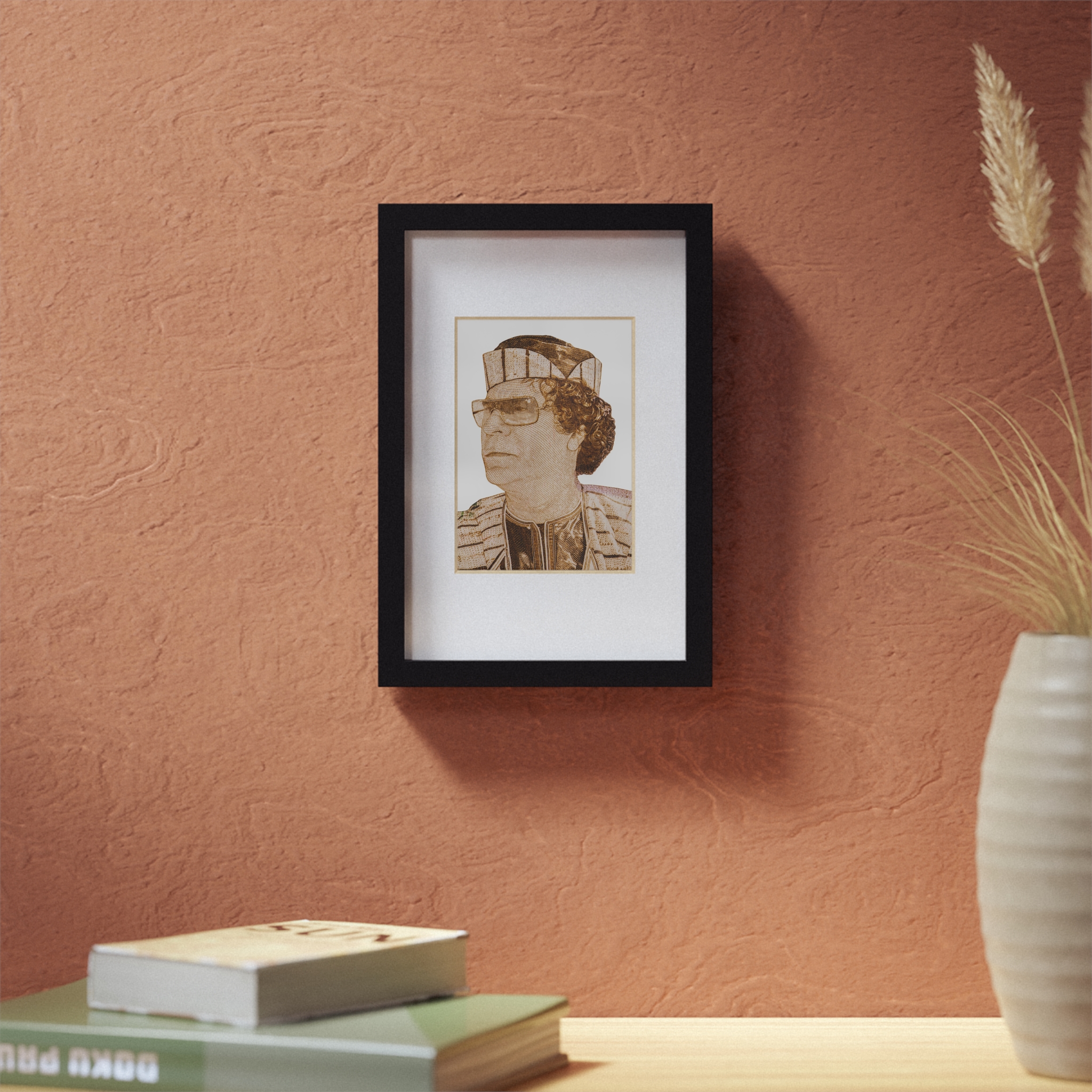 Gaddafi Cutout (Sepia) | Framed Posters, Black - immagine 19