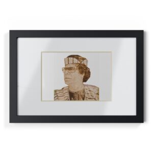 Gaddafi Cutout (Sepia) | Framed Posters, Black