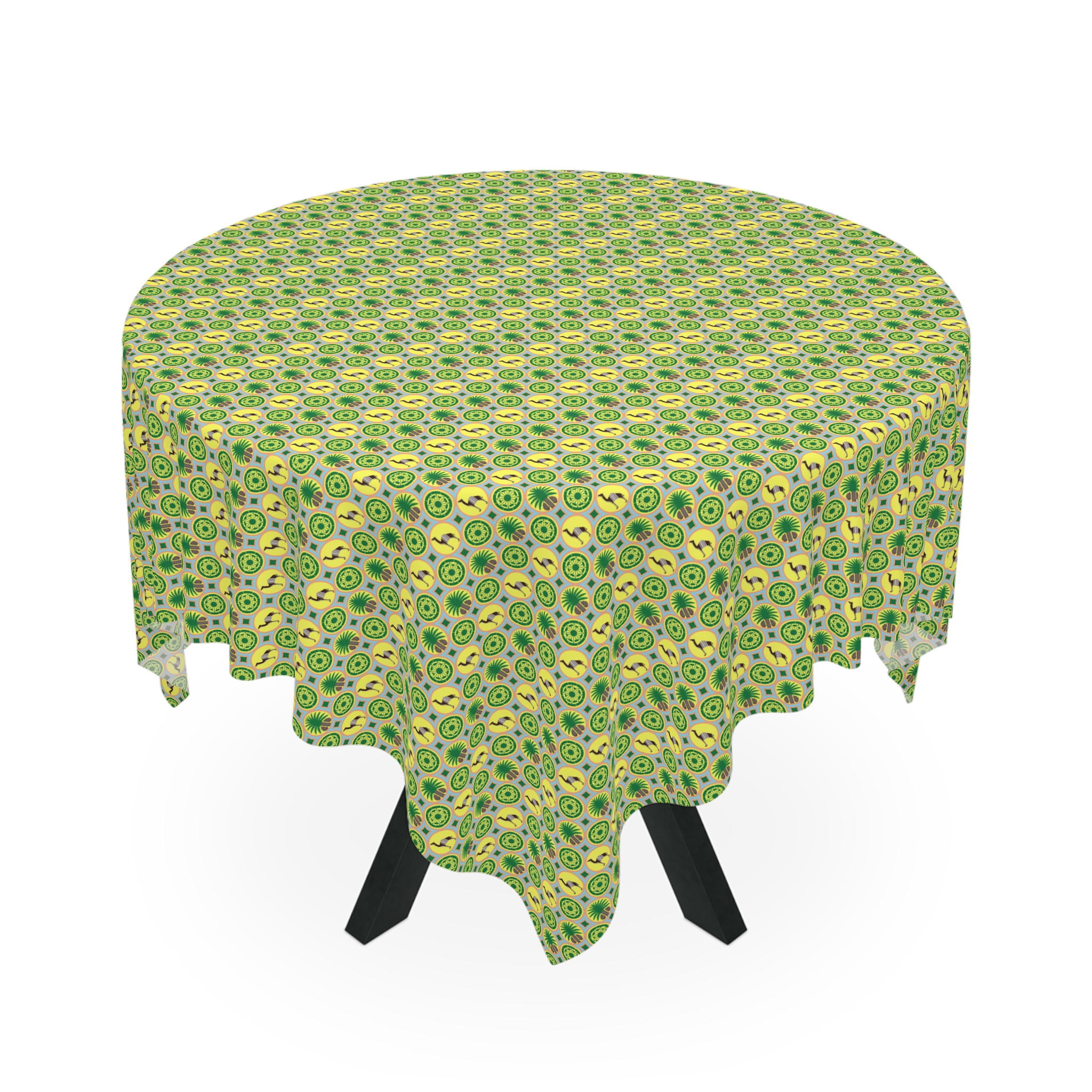 Classic Tent Retro Green Sunburst Tablecloth — Midcentury Floral Pattern for Kitchen & Outdoor Entertaining - immagine 3