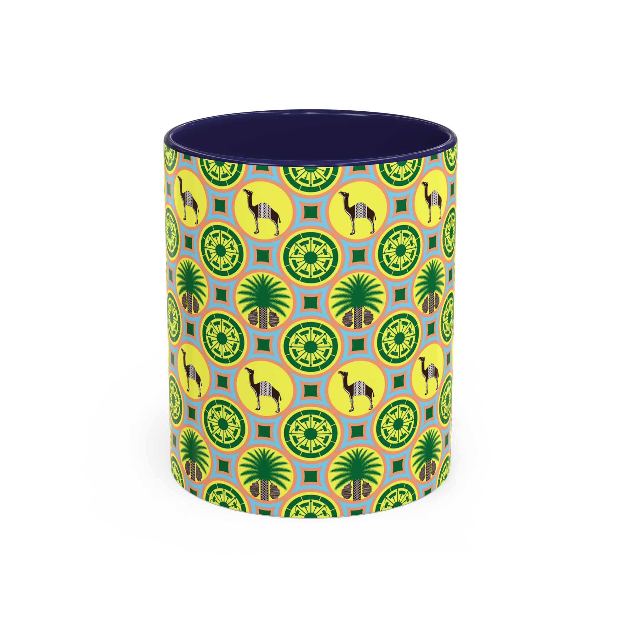 Classic Tent Desert Tile Camel Accent Coffee Mug – Patterned Palm & Medallion Design (11/15 oz) - Image 5