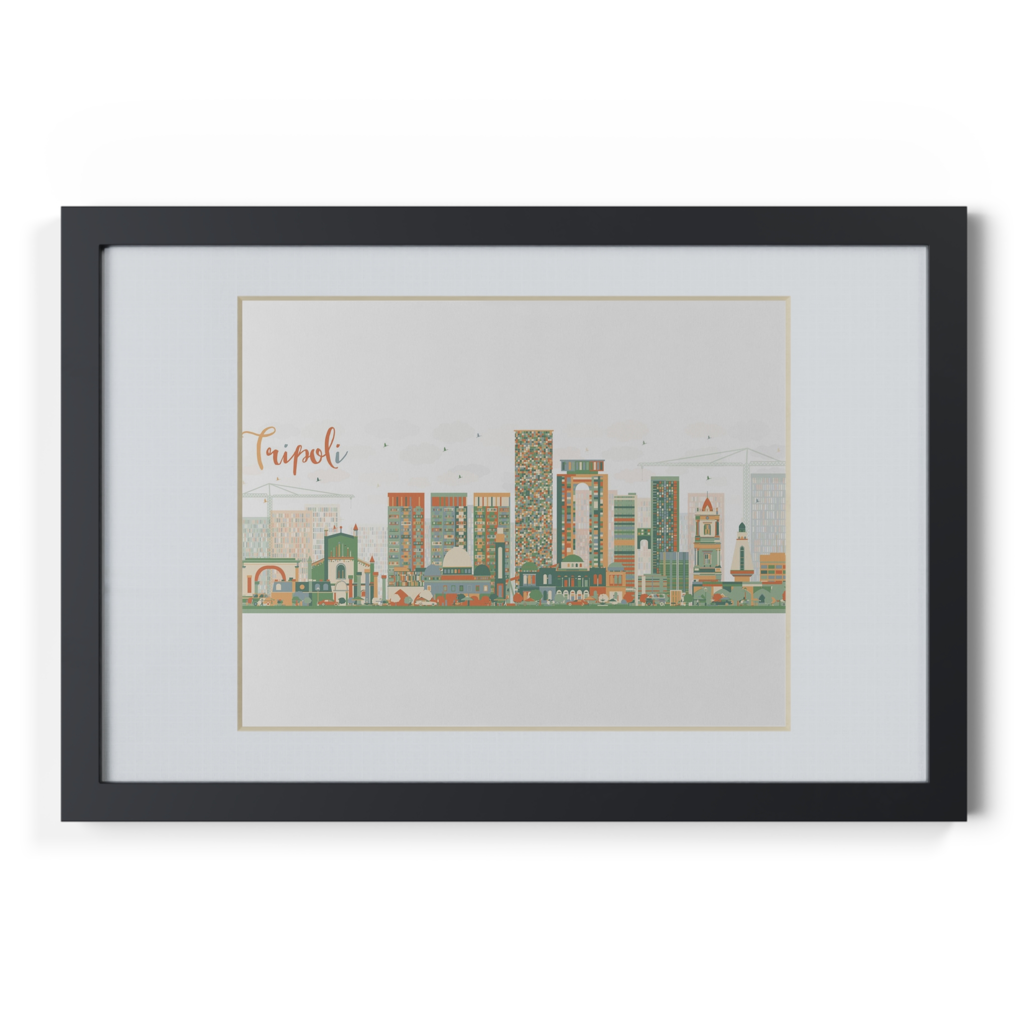 Tripoli Skyline | Framed Posters, Black - Imagen 9