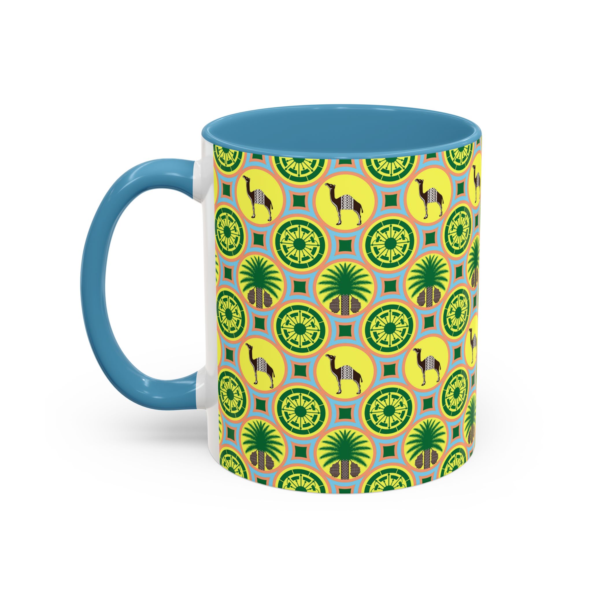 Classic Tent Desert Tile Camel Accent Coffee Mug – Patterned Palm & Medallion Design (11/15 oz) - Image 19