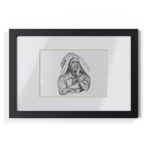 Gaddafi Cutout (B&W) | Framed Posters, Black