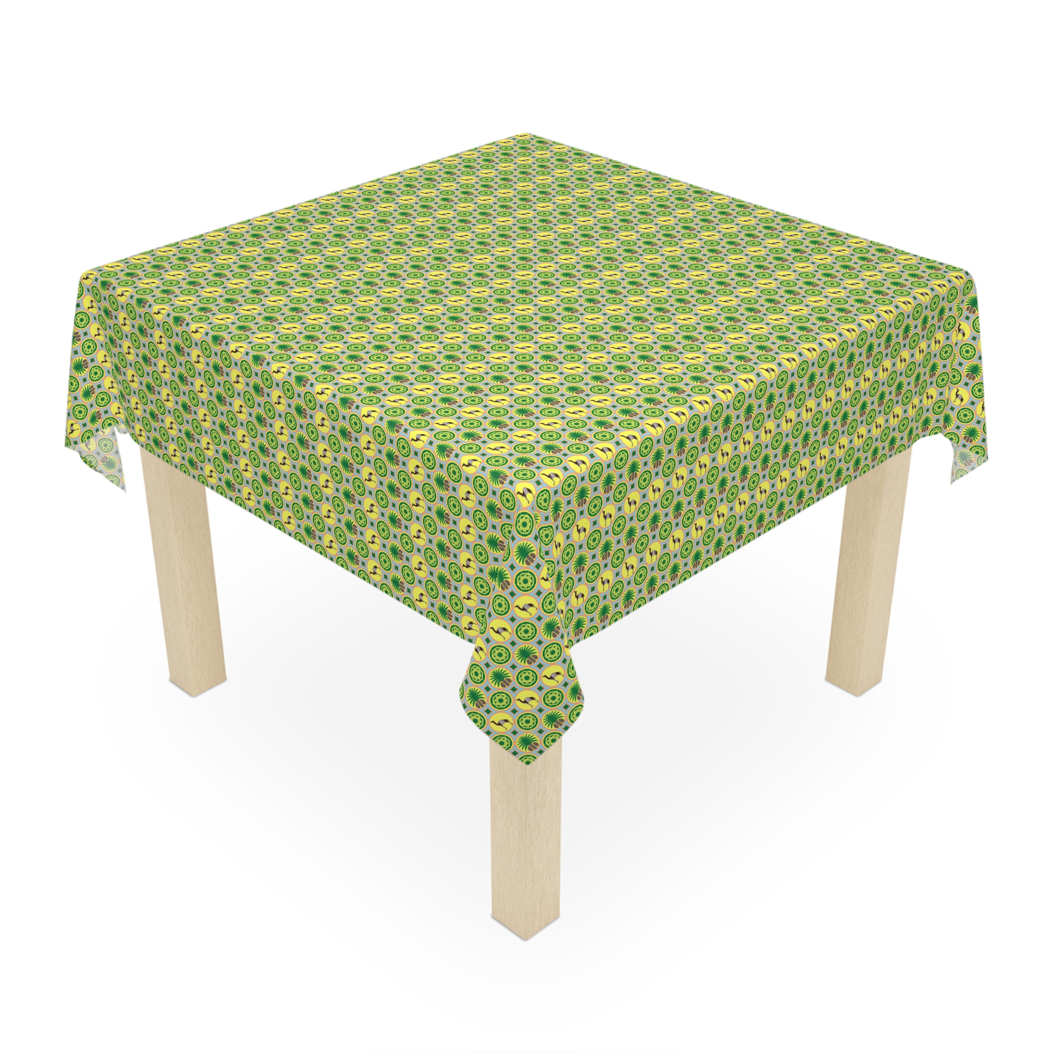 Classic Tent Retro Green Sunburst Tablecloth — Midcentury Floral Pattern for Kitchen & Outdoor Entertaining - immagine 2