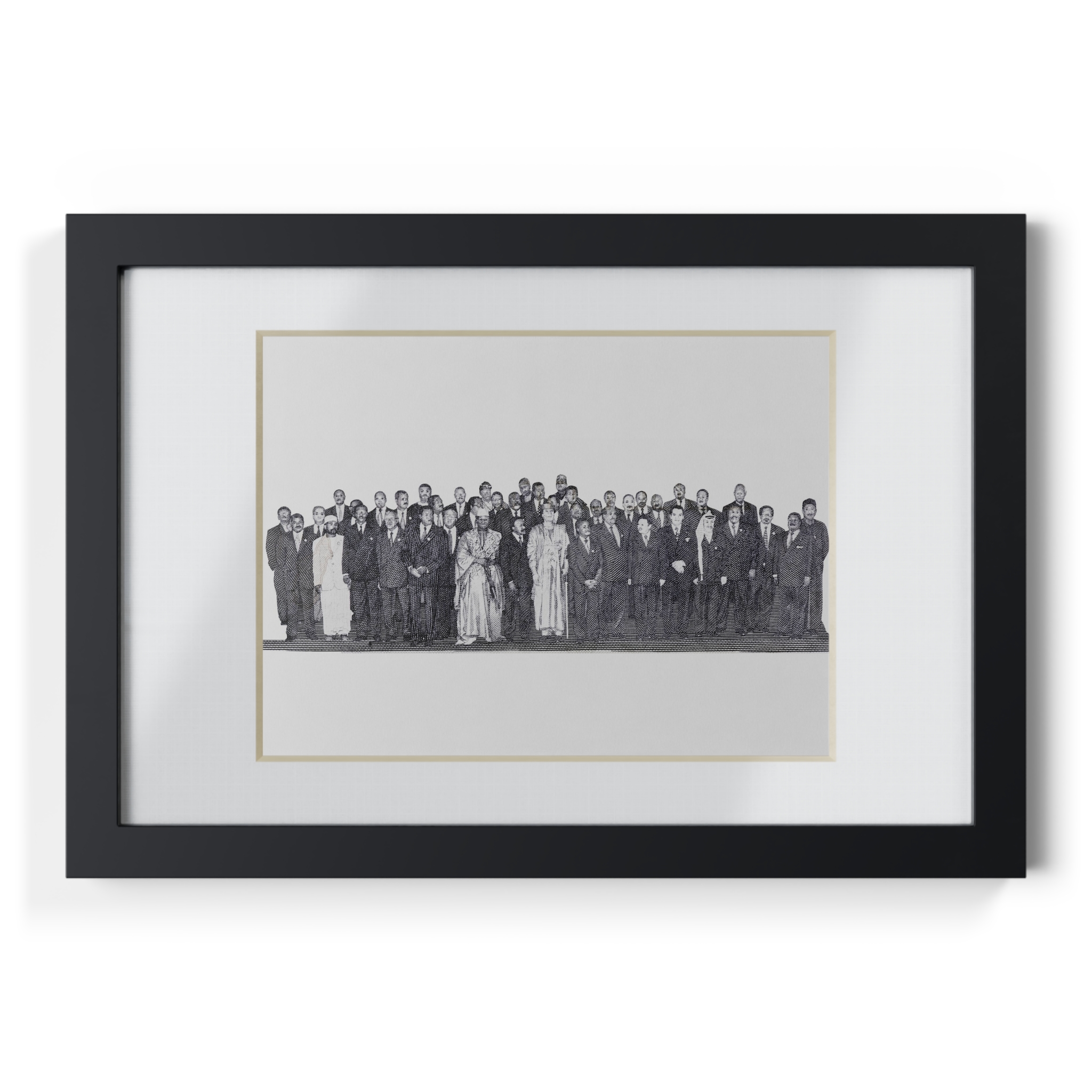 African Union Cutout (B&W) | Framed Posters, Black - Imagen 5