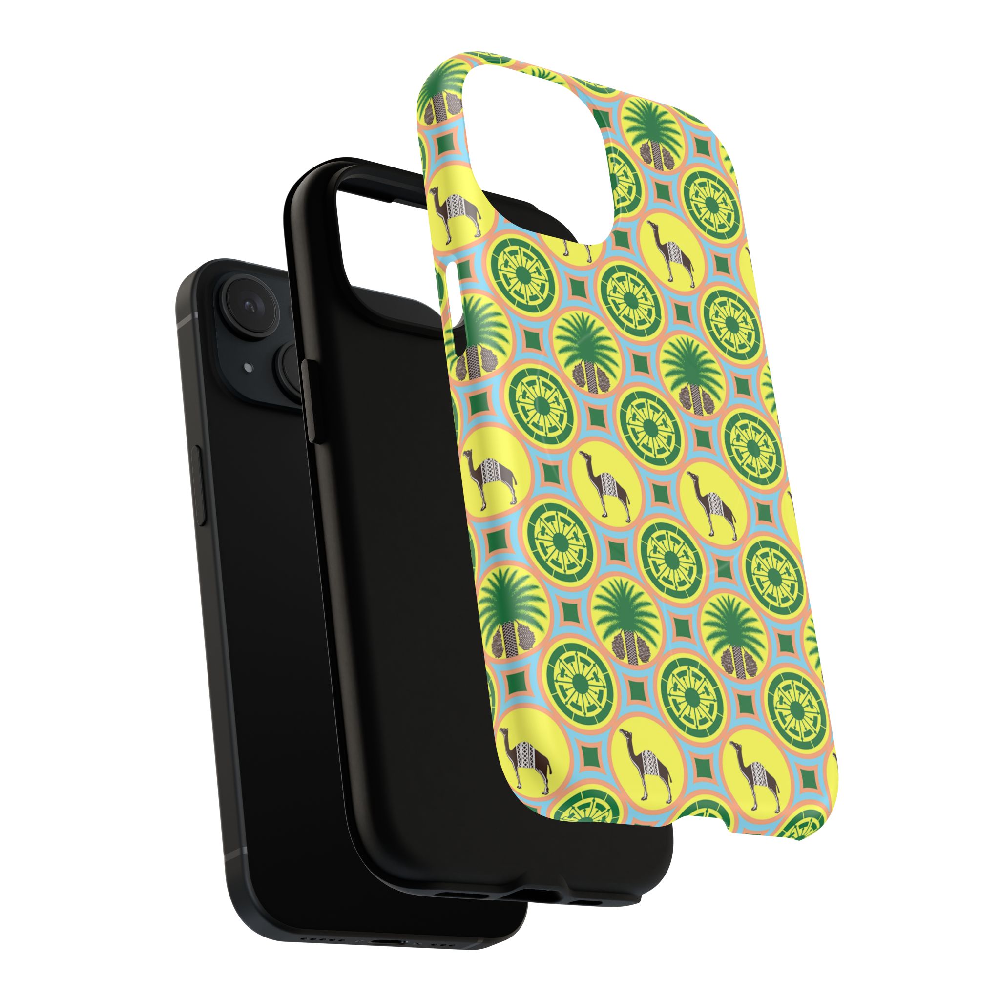 Classic Tent Pattern Tough Magnetic Phone Case — Yellow Green Geometric Protection - 图片 6
