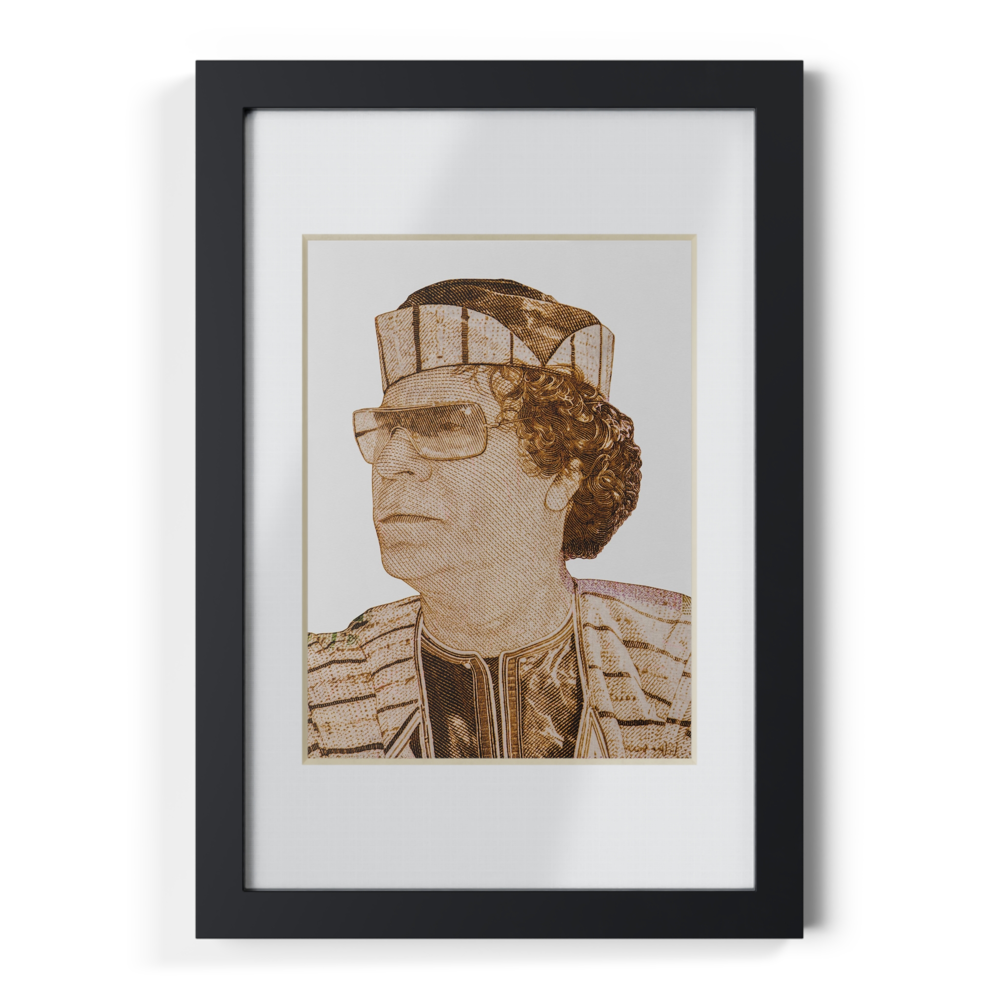Gaddafi Cutout (Sepia) | Framed Posters, Black - immagine 21