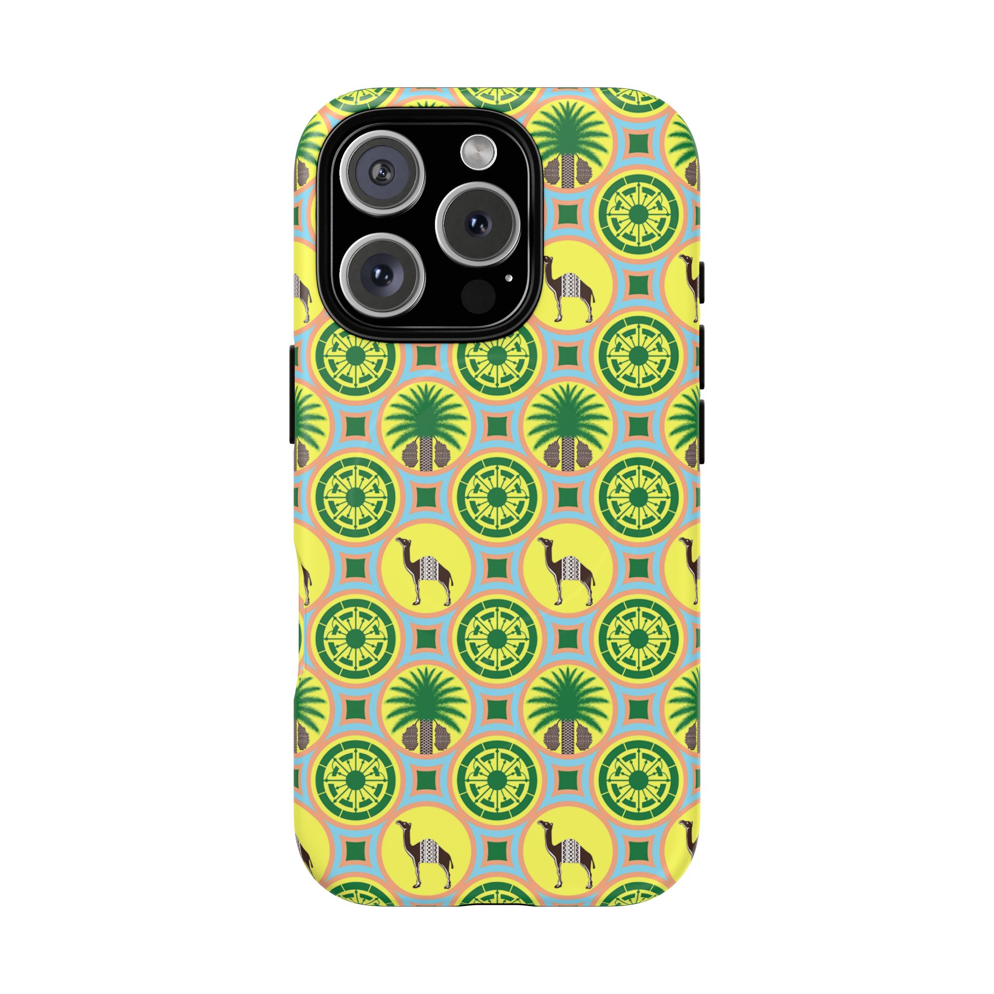 Classic Tent Pattern Tough Magnetic Phone Case — Yellow Green Geometric Protection - 图片 52