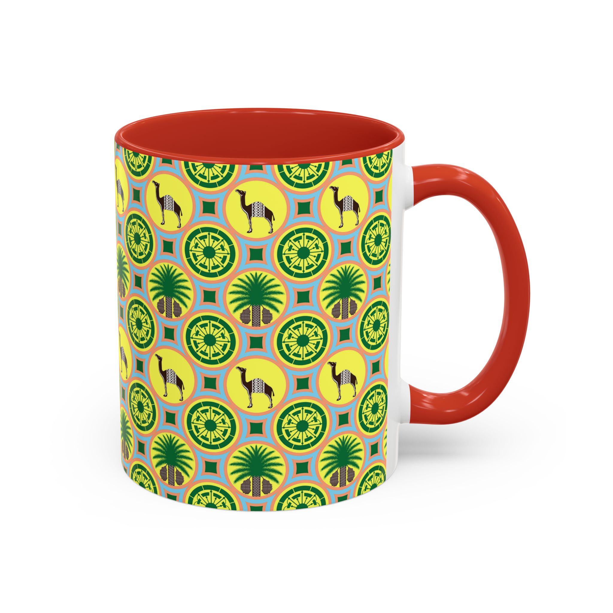 Classic Tent Desert Tile Camel Accent Coffee Mug – Patterned Palm & Medallion Design (11/15 oz) - Image 14