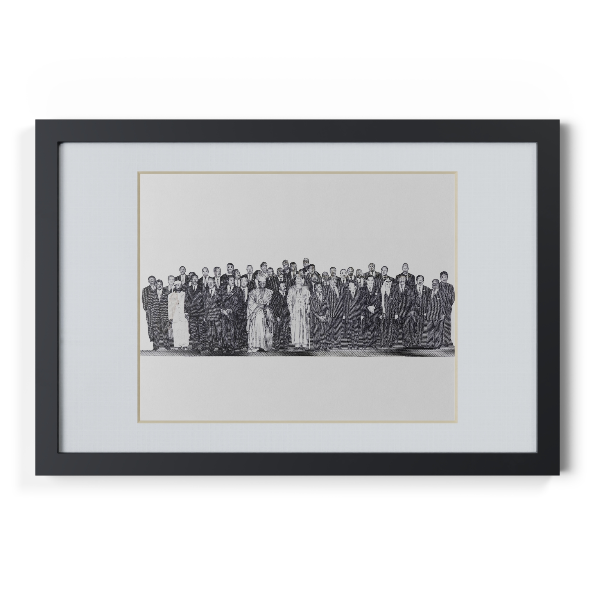 African Union Cutout (B&W) | Framed Posters, Black - Imagen 9