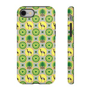 Classic Tent Tough Case — Yellow Green Retro Camel & Palm Pattern Phone Case