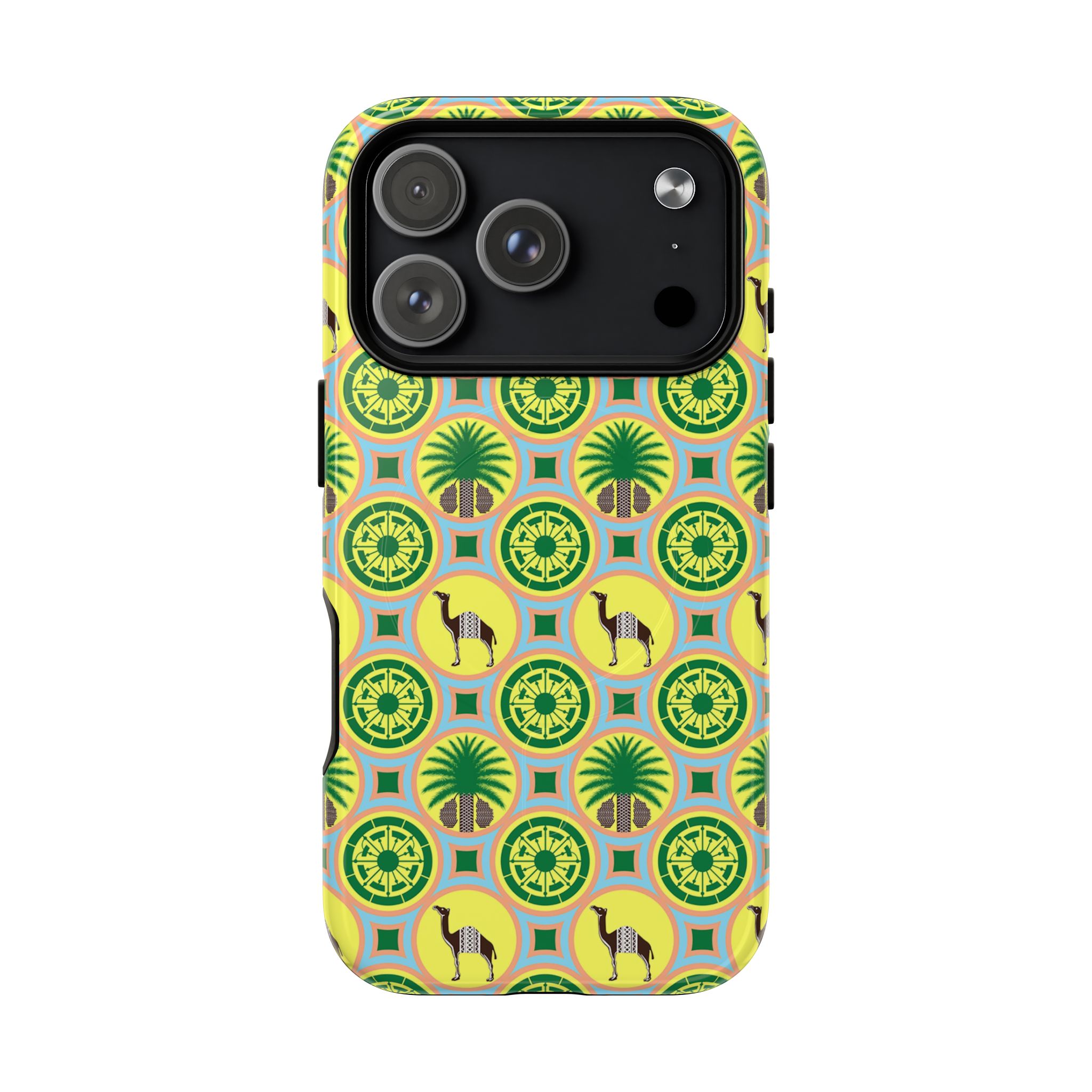 Classic Tent Pattern Tough Magnetic Phone Case — Yellow Green Geometric Protection - 图片 81