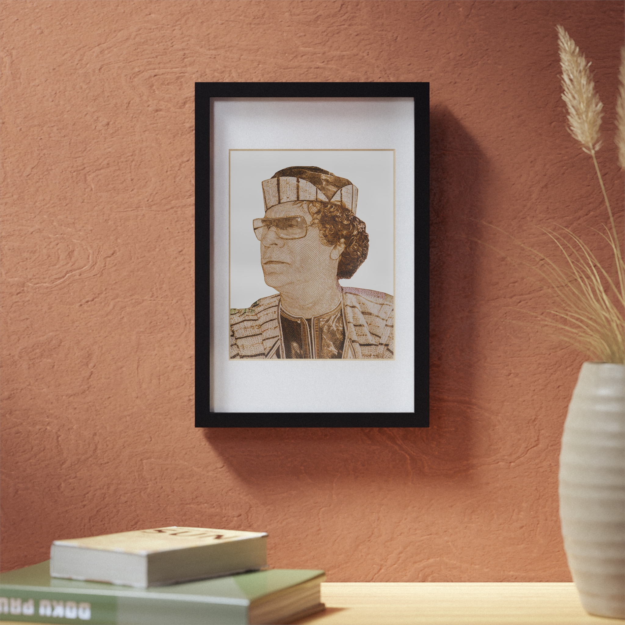 Gaddafi Cutout (Sepia) | Framed Posters, Black - immagine 27
