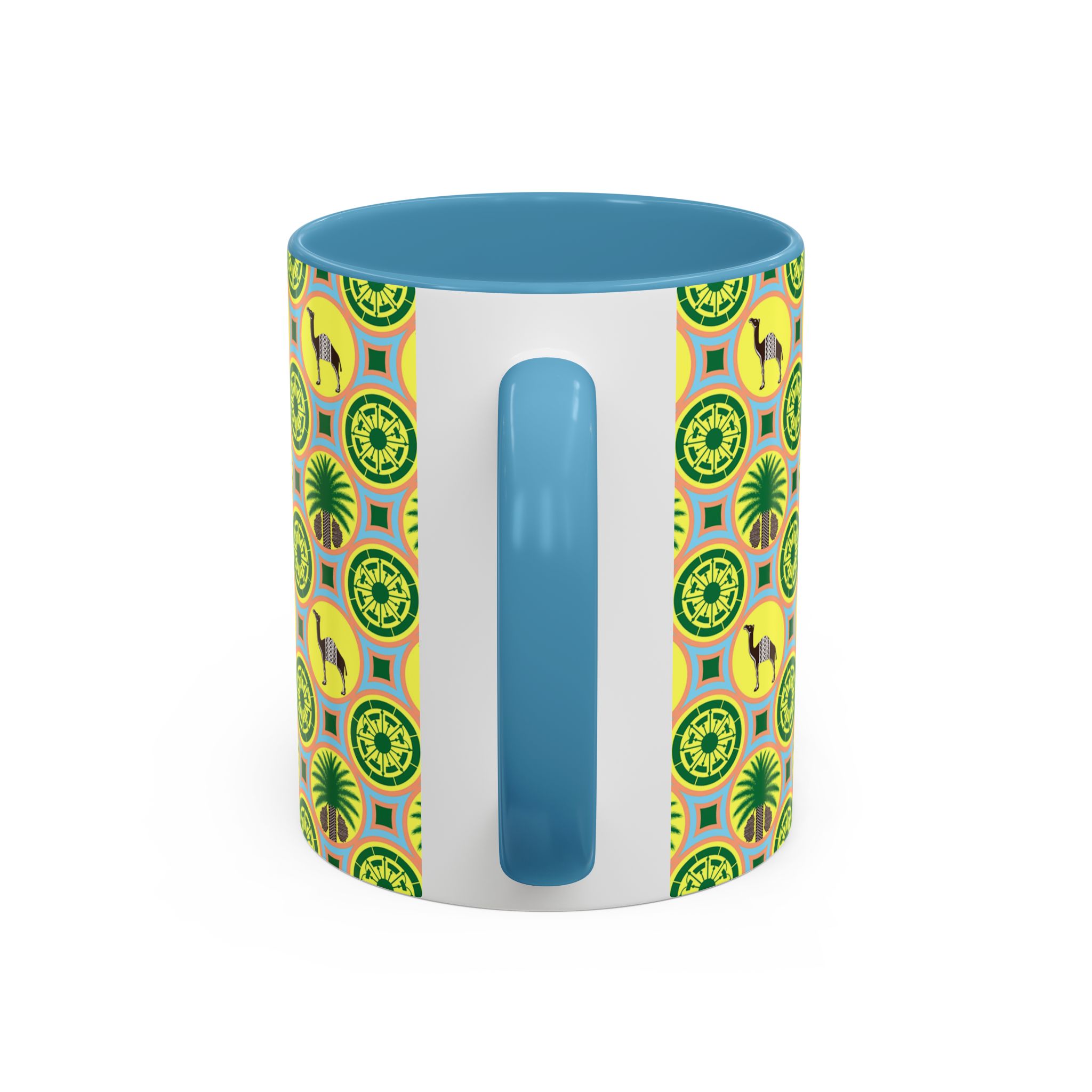 Classic Tent Desert Tile Camel Accent Coffee Mug – Patterned Palm & Medallion Design (11/15 oz) - Image 20