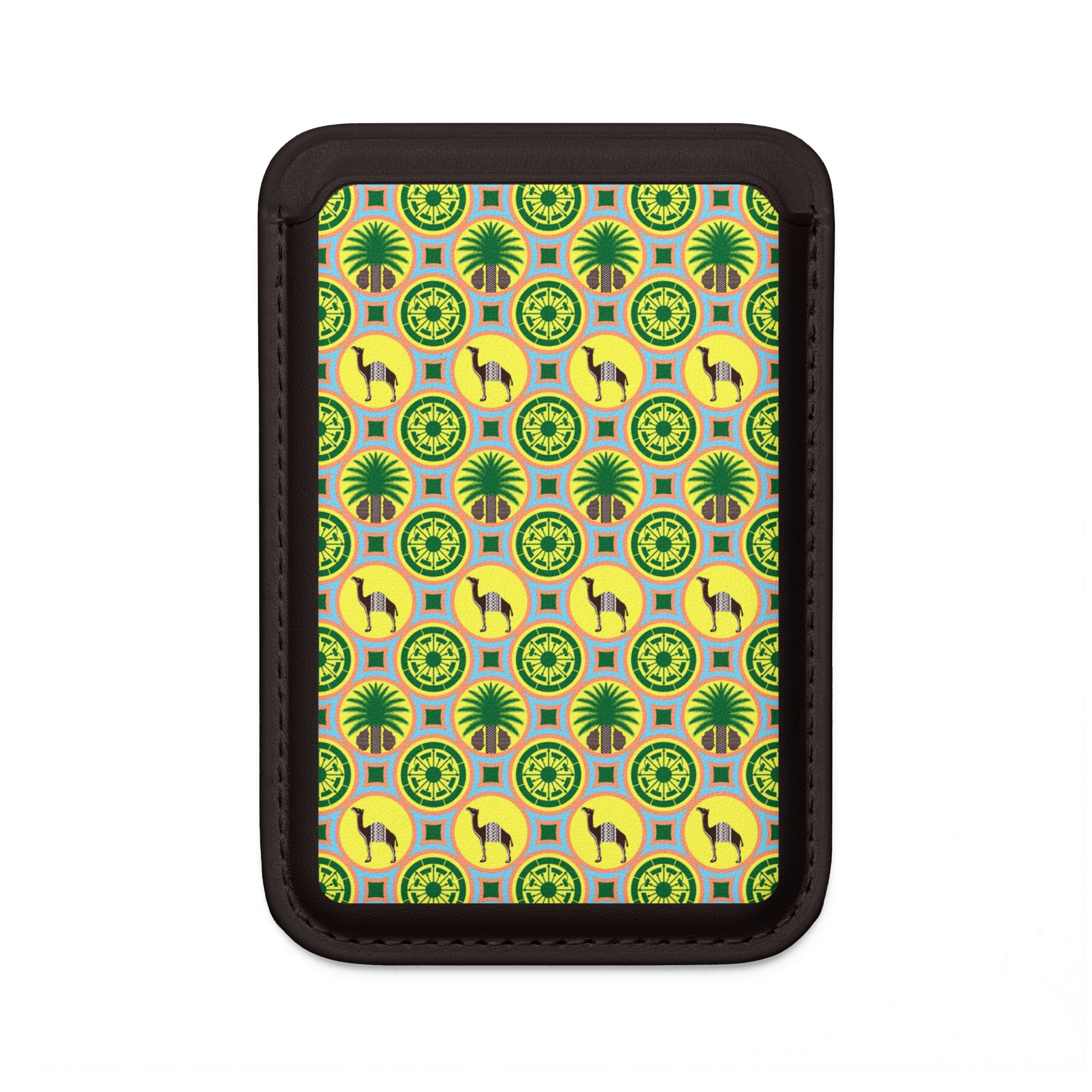 Classic TentTropic Camel Magsafe Vegan Wallet — Slim Card Holder with Palm & Camel Pattern - 画像 (3)