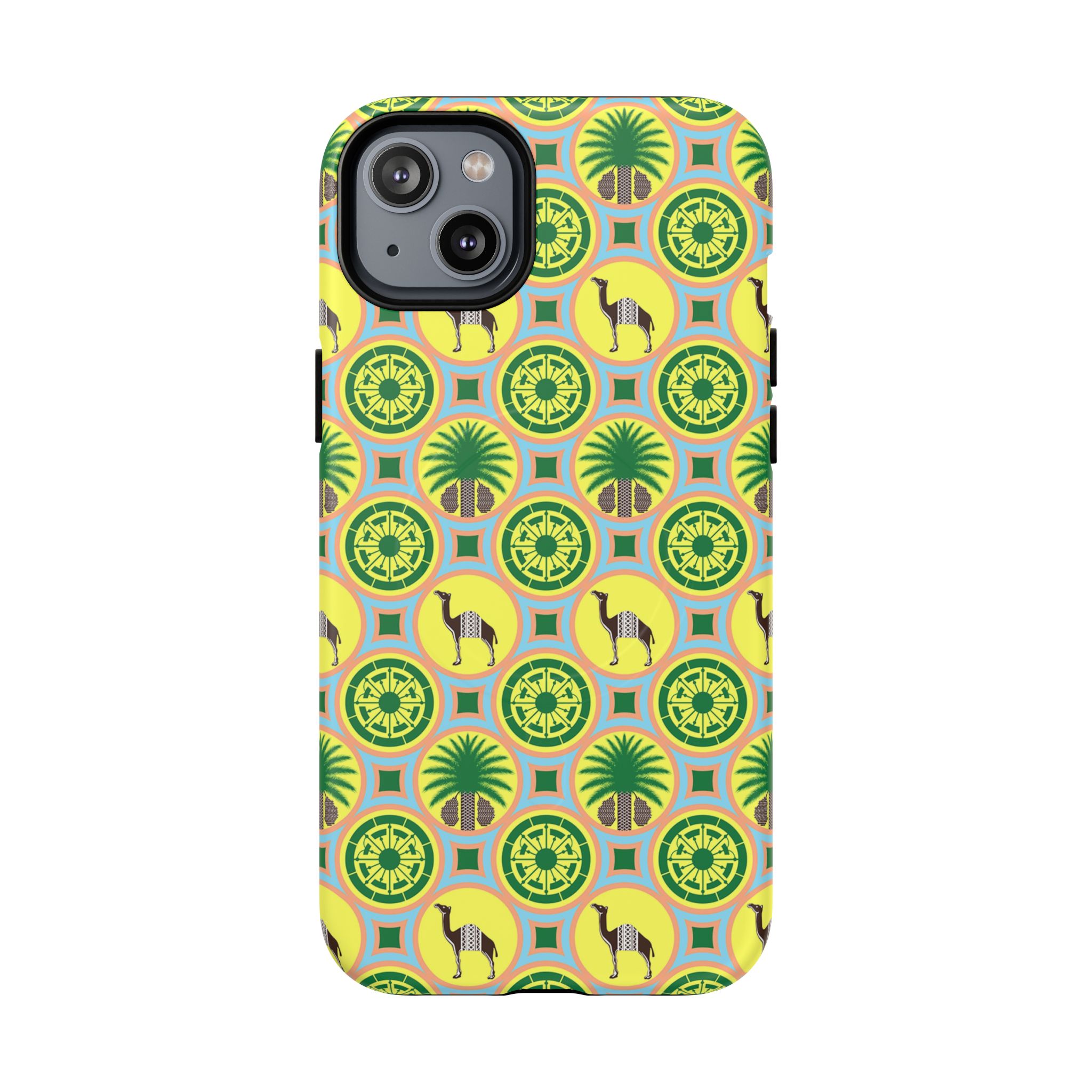 Classic Tent Pattern Tough Magnetic Phone Case — Yellow Green Geometric Protection - 图片 40