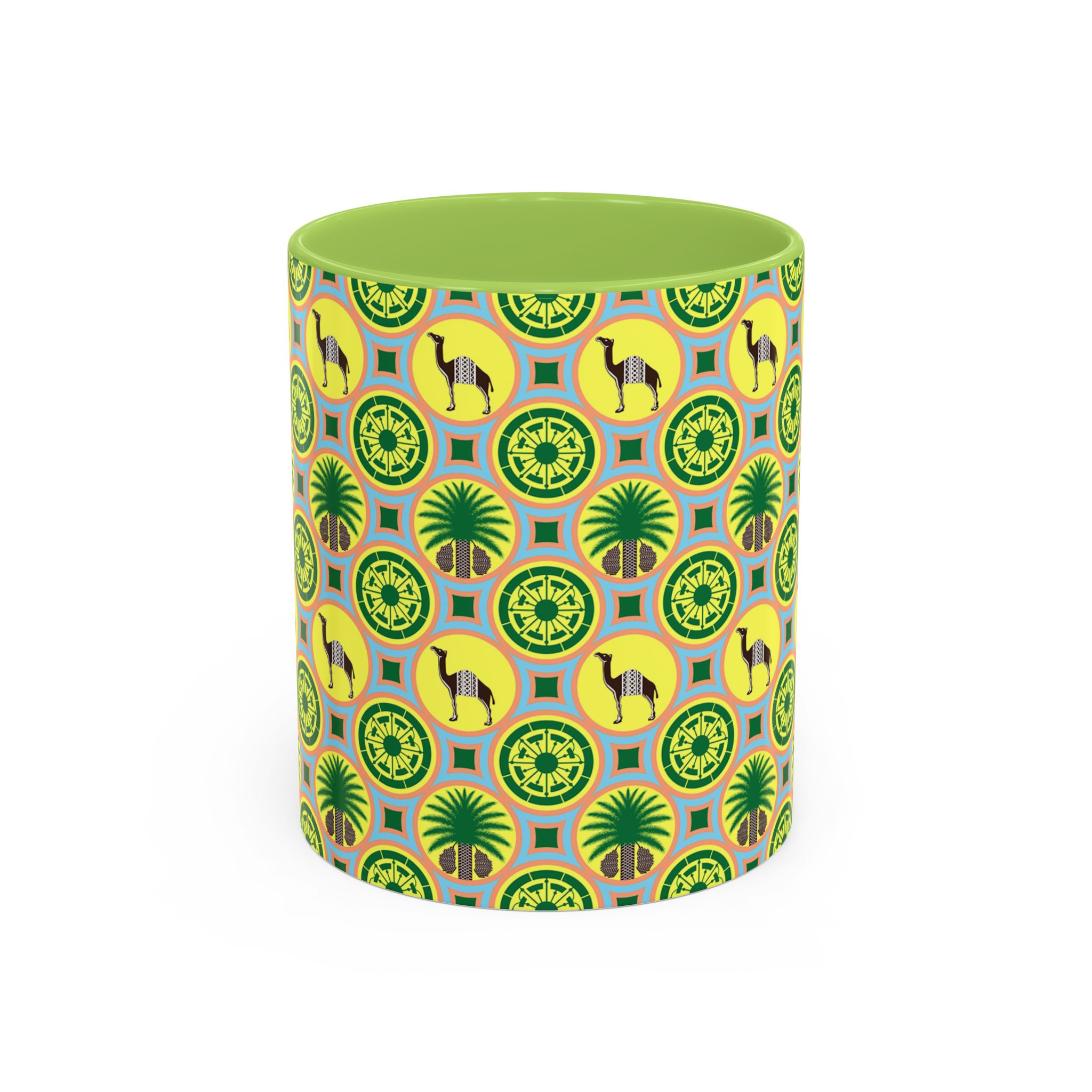 Classic Tent Desert Tile Camel Accent Coffee Mug – Patterned Palm & Medallion Design (11/15 oz) - Image 33