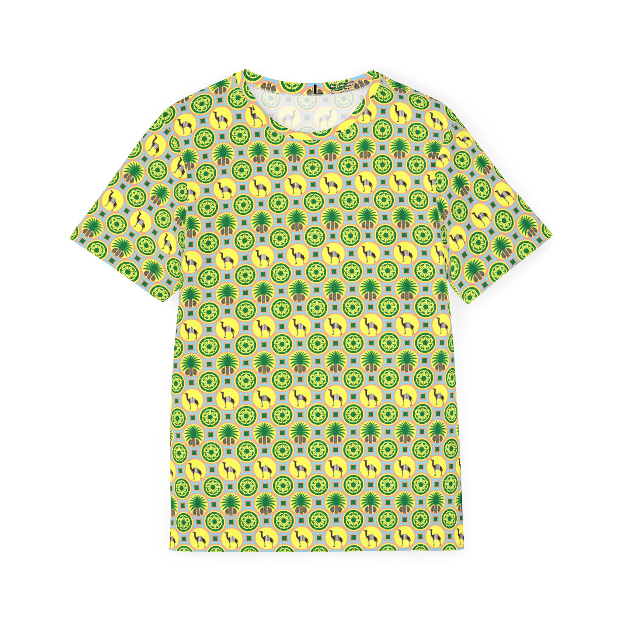 Classic Tent Men's All-Over Print Sports Jersey — Green & Yellow Emblem Pattern - Image 2