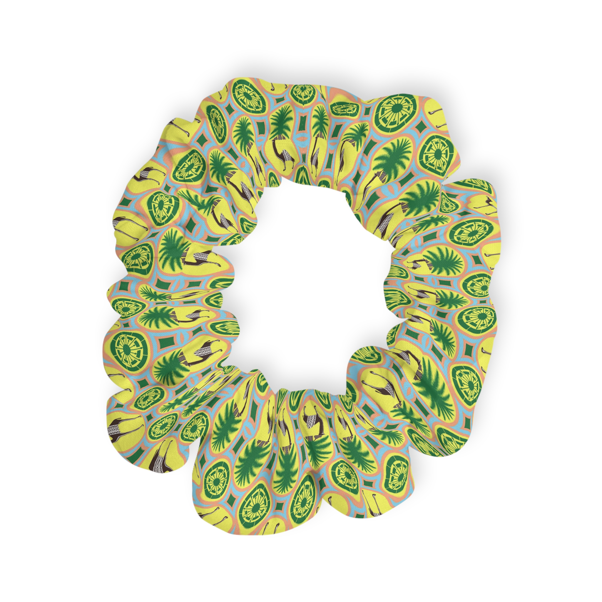 Classic Tent Print Scrunchie — Tropical Green Fruit Hair Accessory – Bild 2