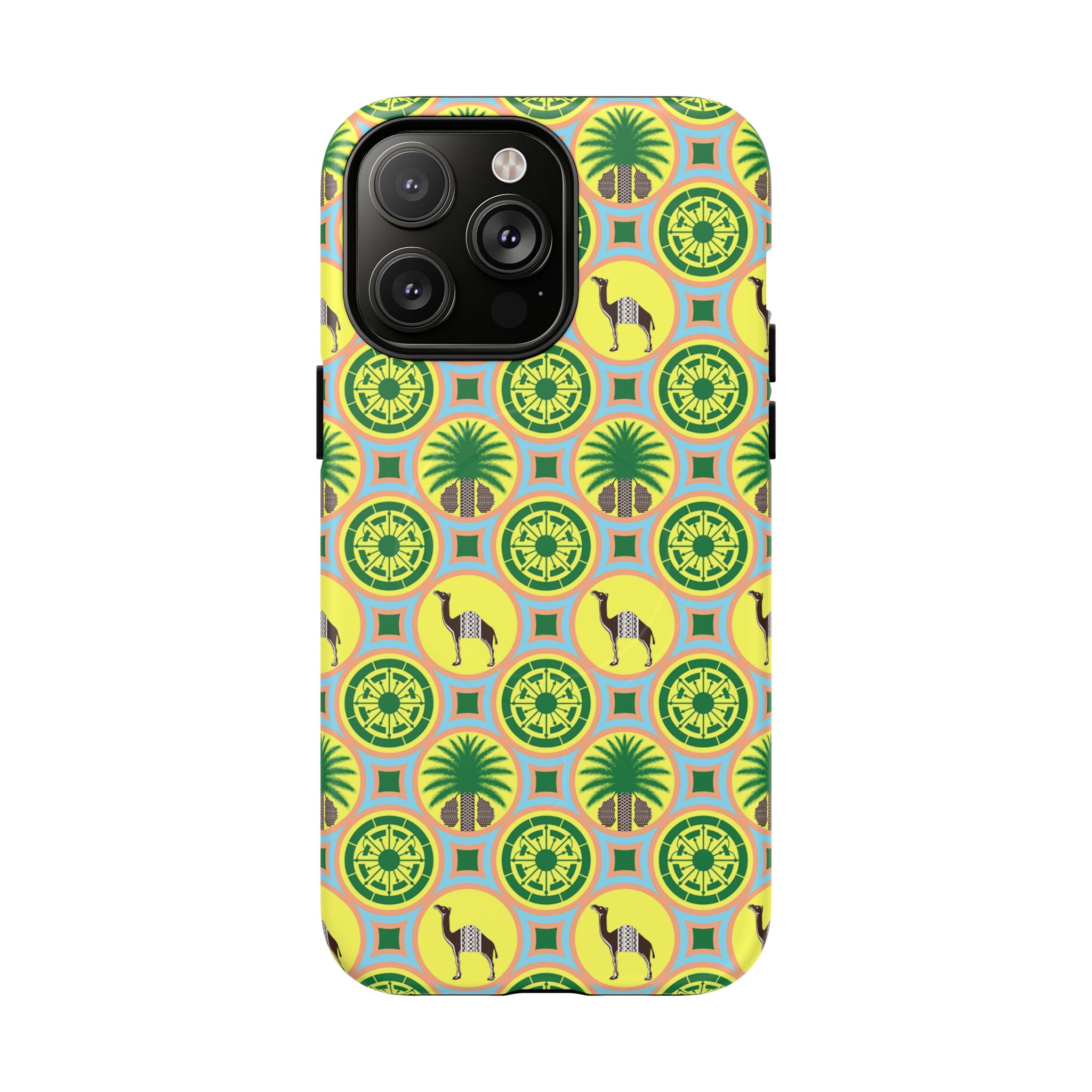 Classic Tent Pattern Tough Magnetic Phone Case — Yellow Green Geometric Protection - 图片 46