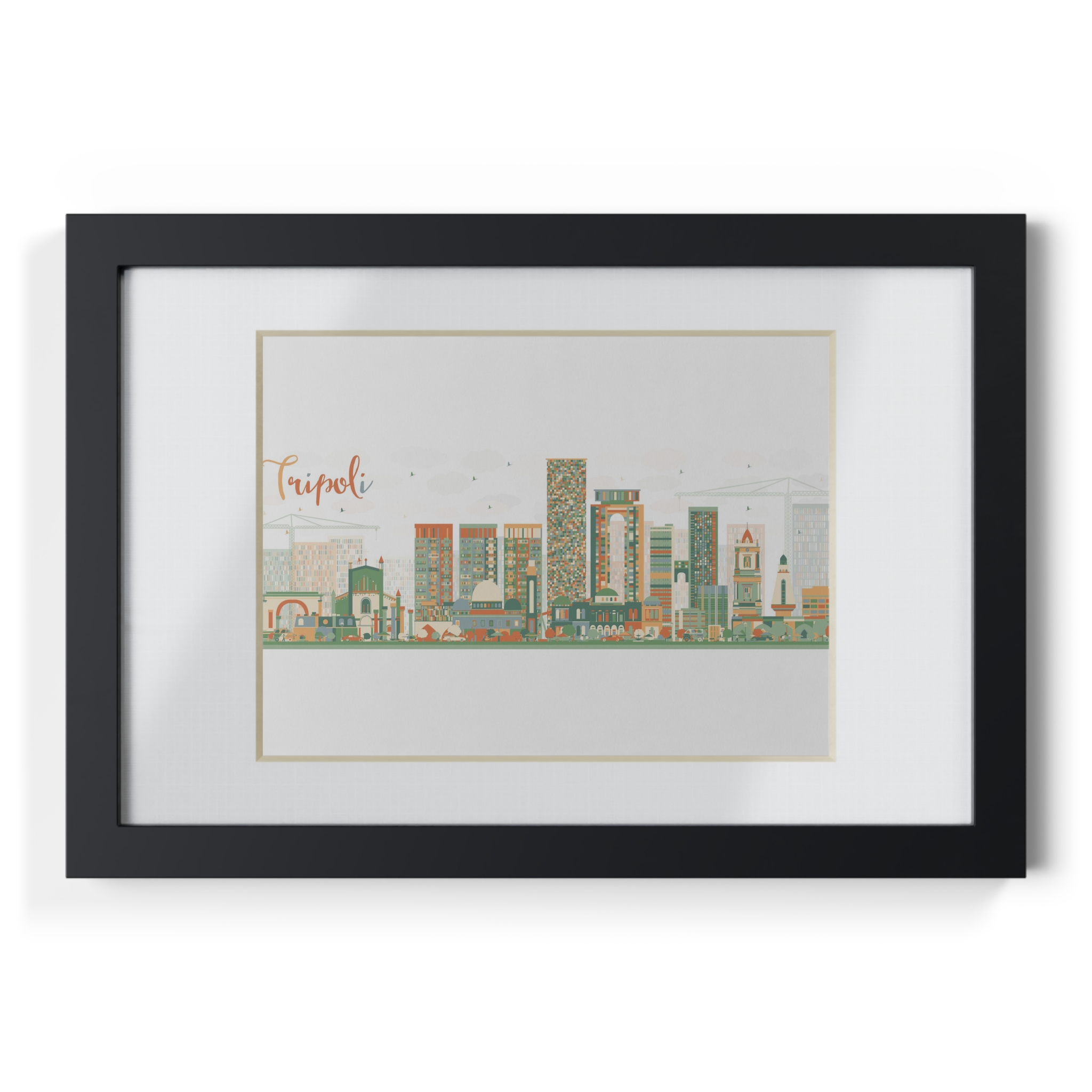 Tripoli Skyline | Framed Posters, Black - Imagen 5