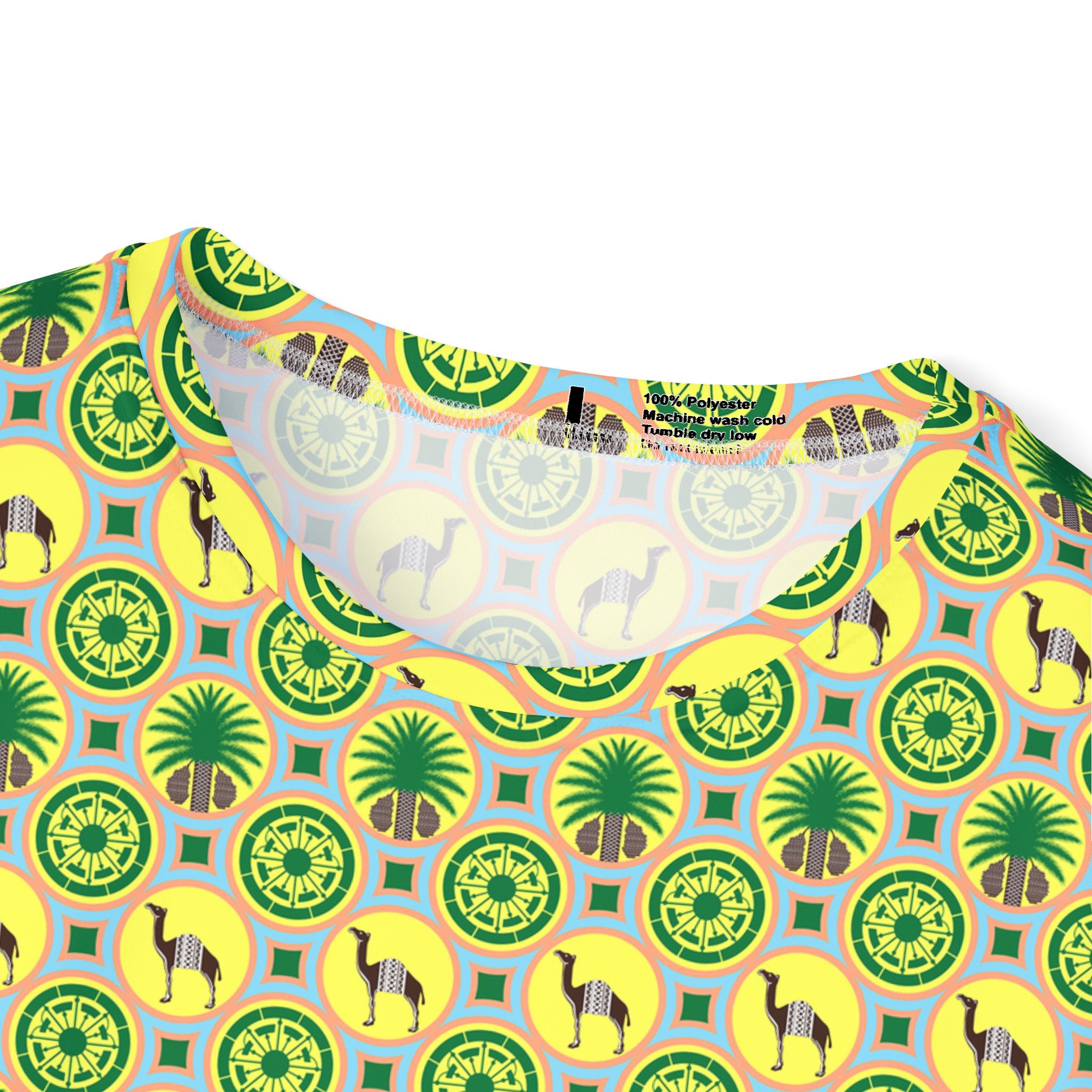 Classic Tent Men's All-Over Print Sports Jersey — Green & Yellow Emblem Pattern - Image 4