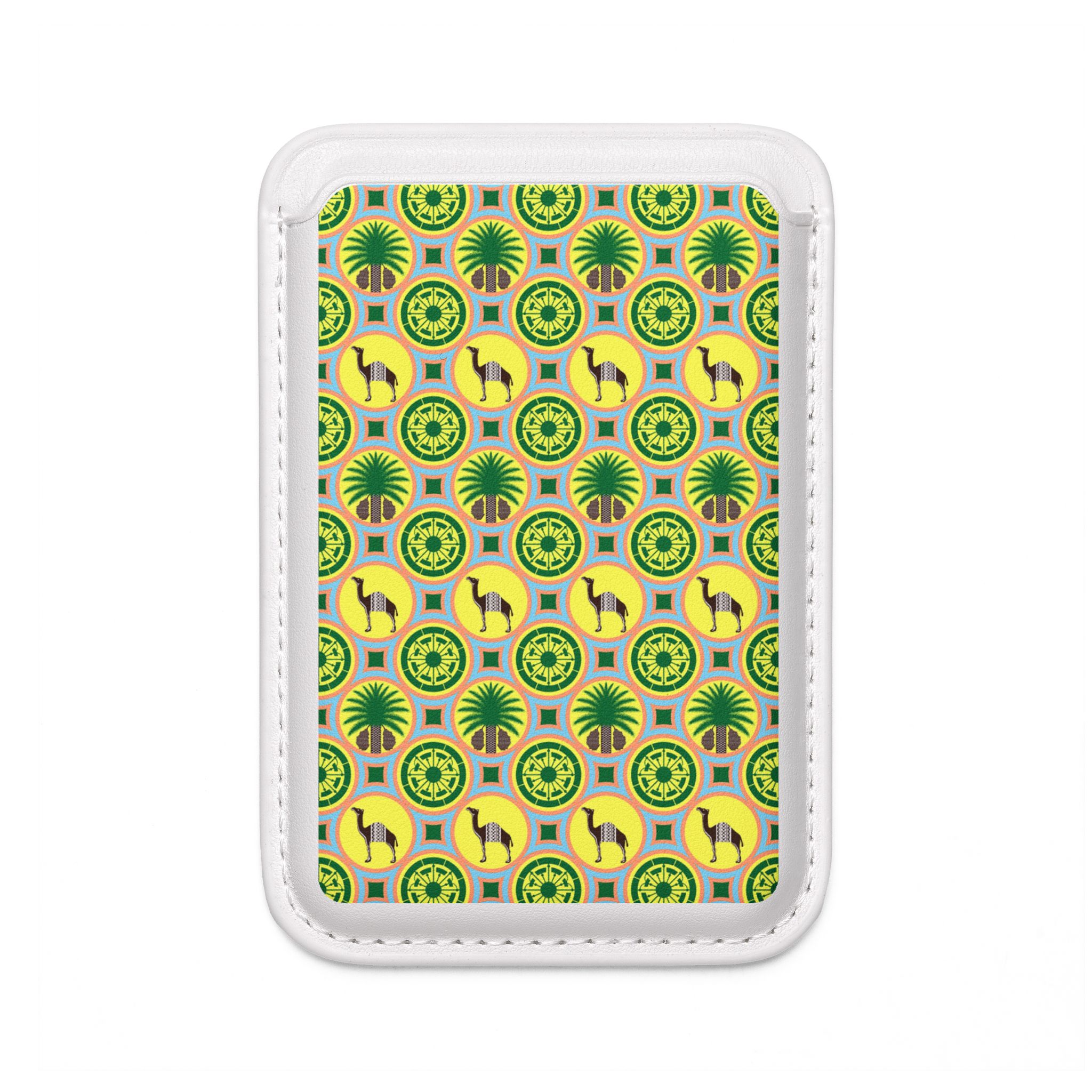 Classic TentTropic Camel Magsafe Vegan Wallet — Slim Card Holder with Palm & Camel Pattern