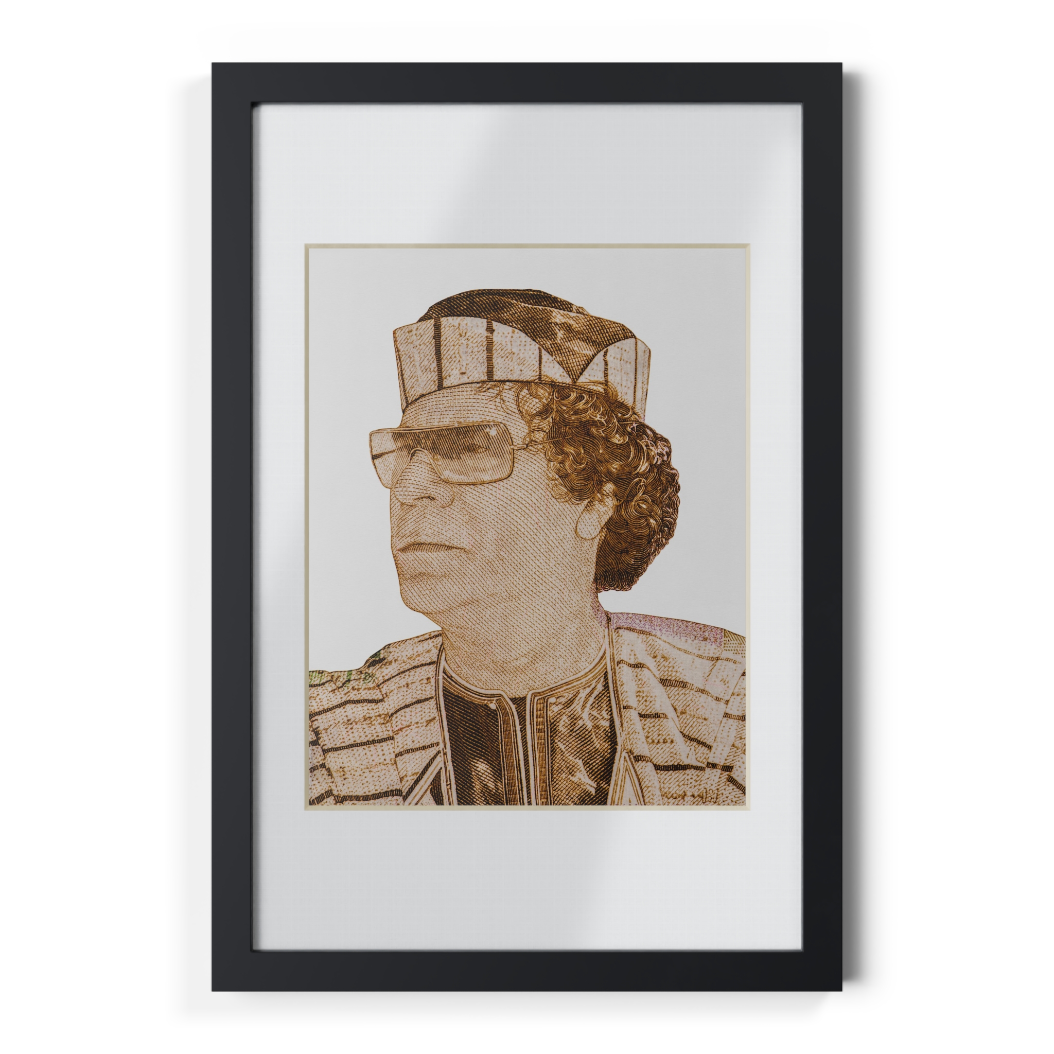 Gaddafi Cutout (Sepia) | Framed Posters, Black - immagine 25
