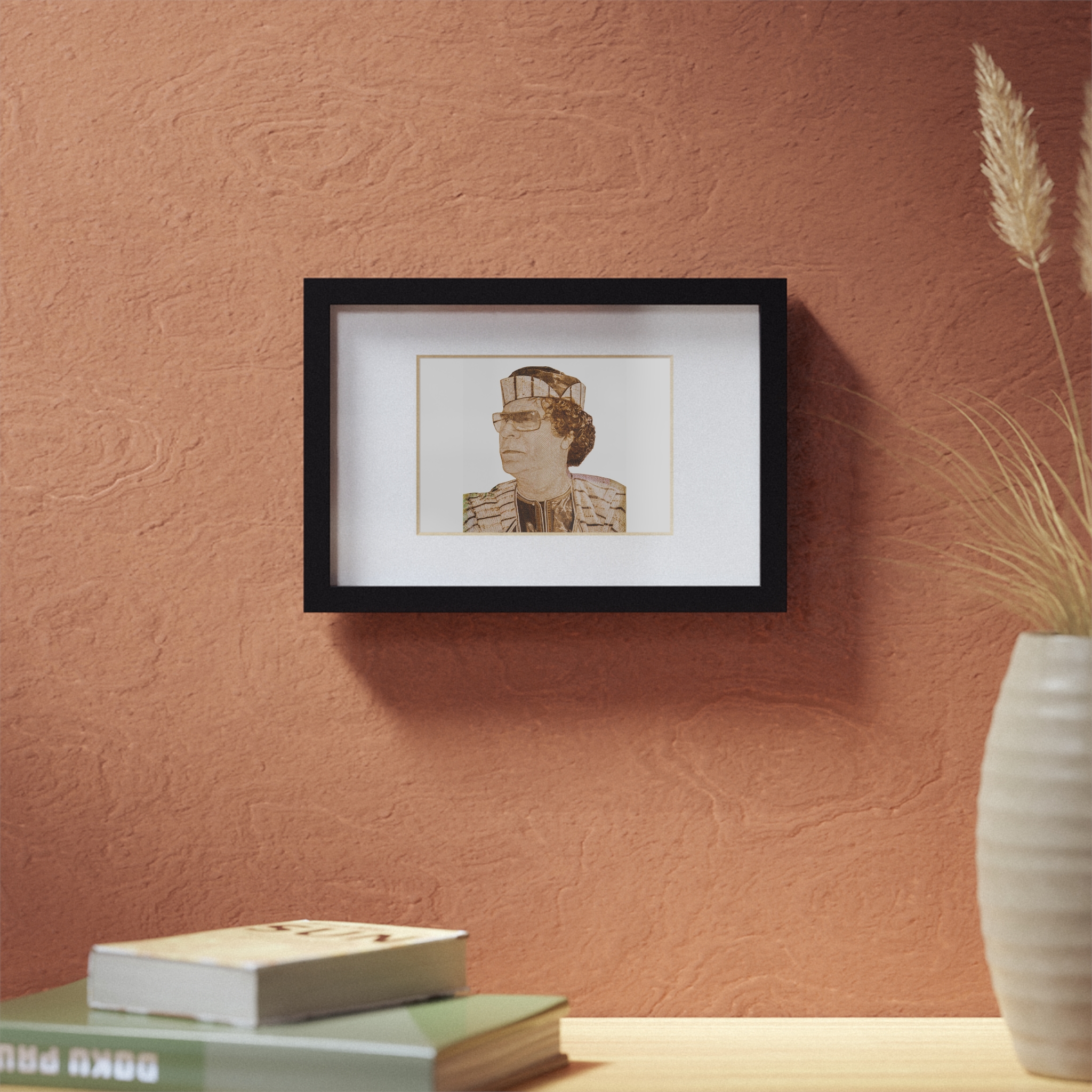 Gaddafi Cutout (Sepia) | Framed Posters, Black - immagine 3