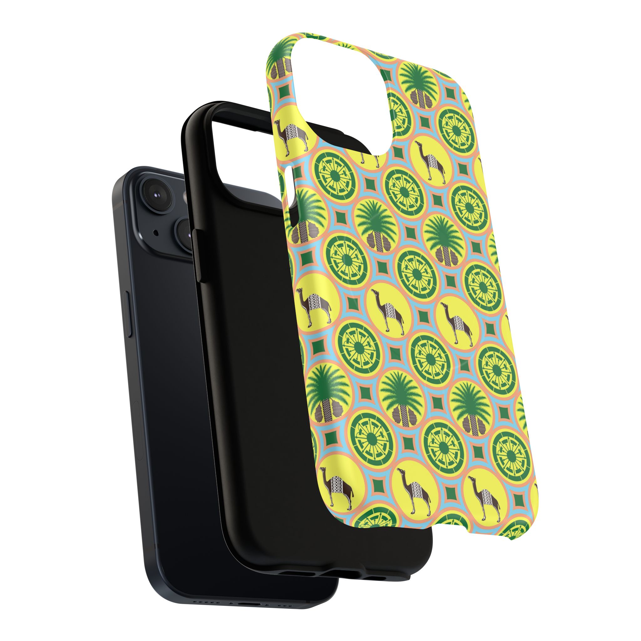 Classic Tent Pattern Tough Magnetic Phone Case — Yellow Green Geometric Protection - 图片 30