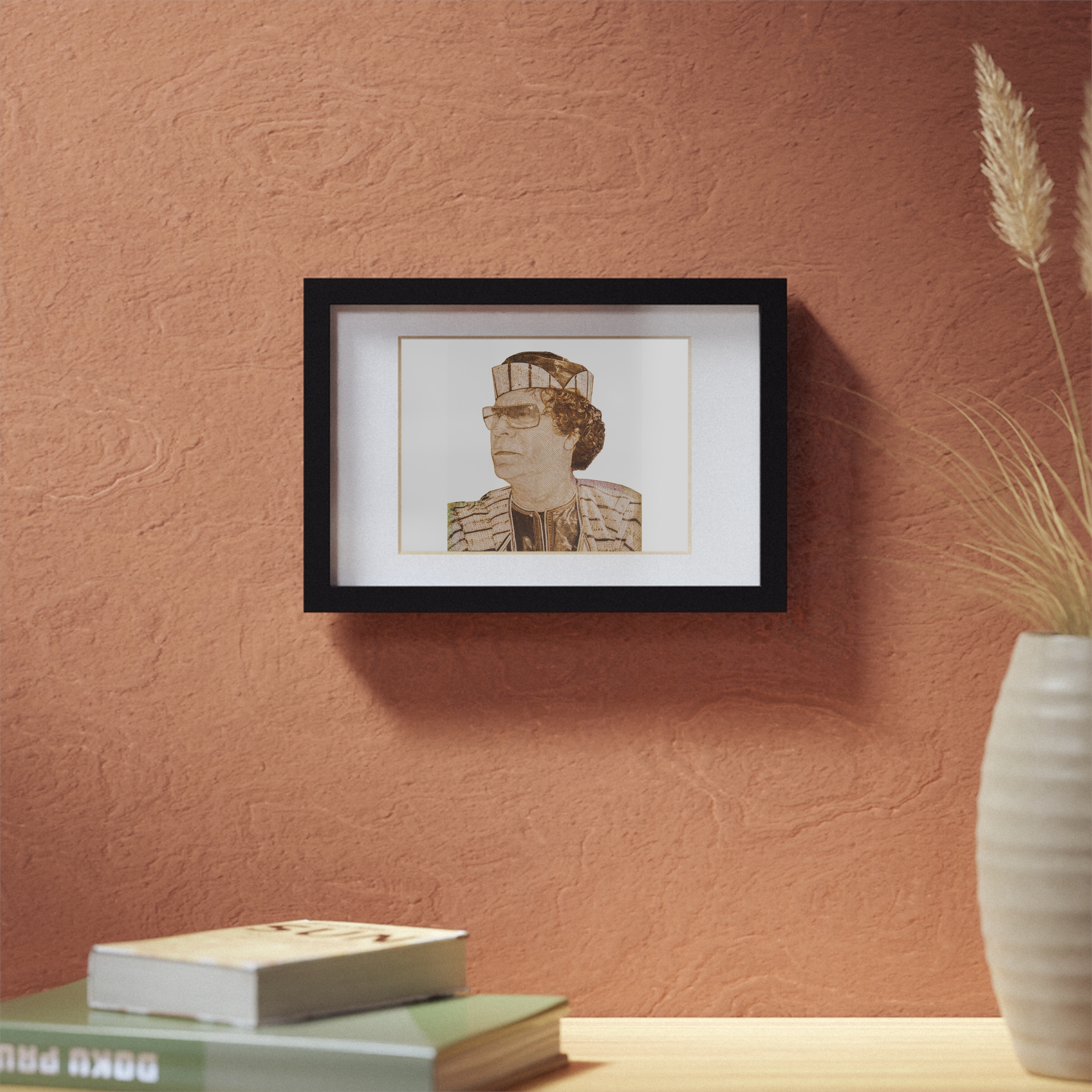 Gaddafi Cutout (Sepia) | Framed Posters, Black - immagine 7