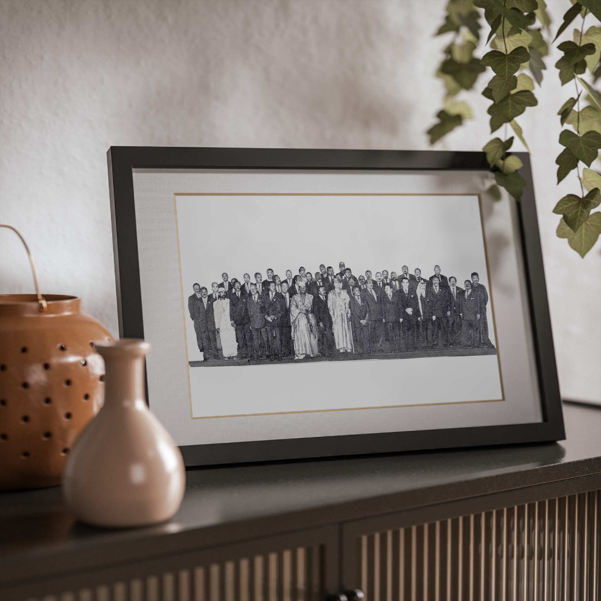 African Union Cutout (B&W) | Framed Posters, Black - Imagen 16