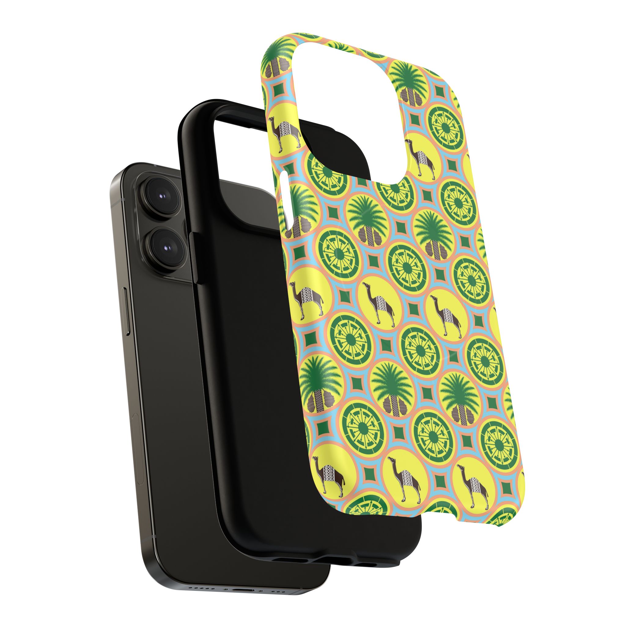 Classic Tent Pattern Tough Magnetic Phone Case — Yellow Green Geometric Protection - 图片 36