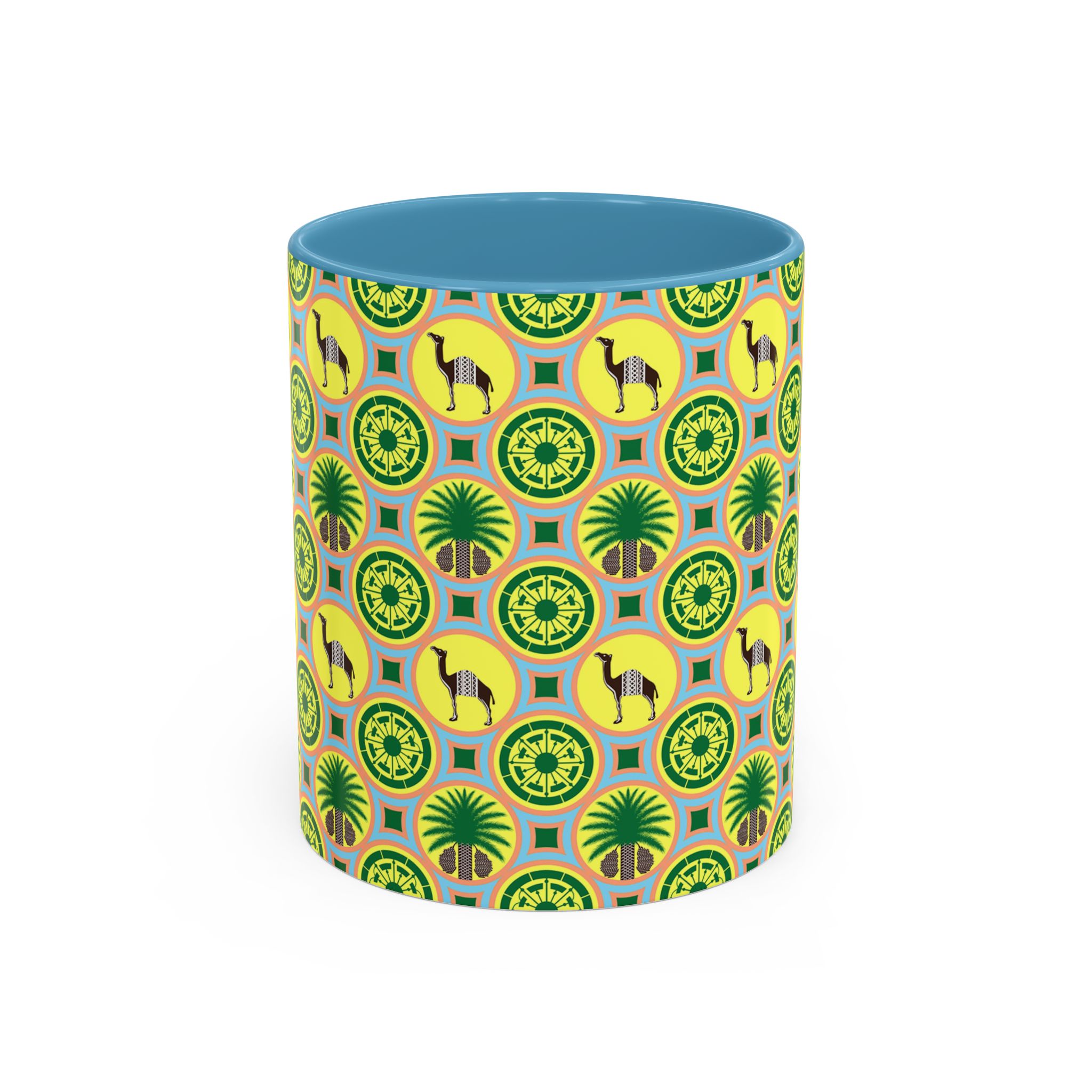 Classic Tent Desert Tile Camel Accent Coffee Mug – Patterned Palm & Medallion Design (11/15 oz) - Image 17