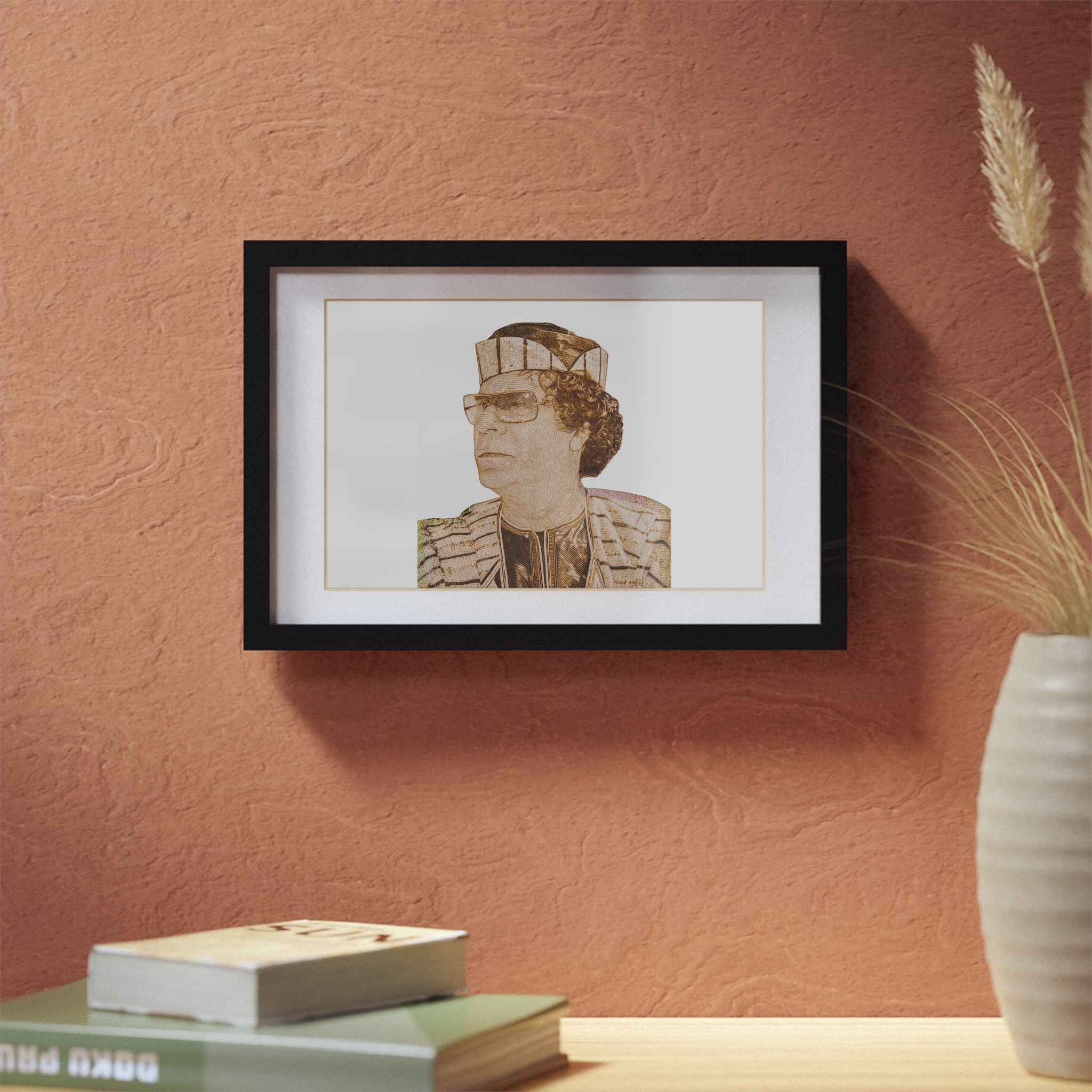 Gaddafi Cutout (Sepia) | Framed Posters, Black - immagine 15