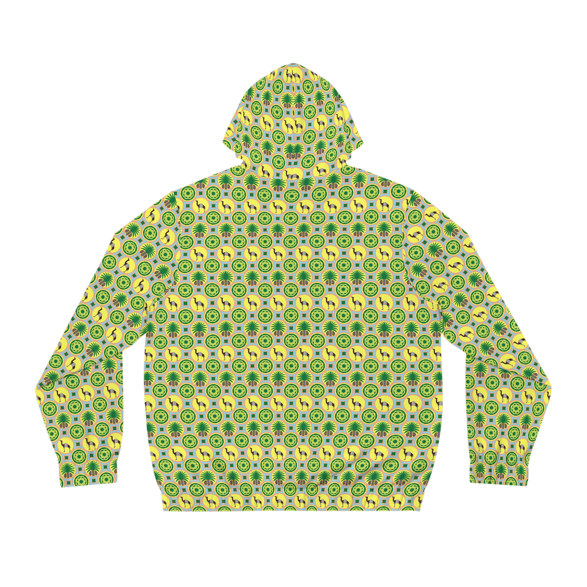 Classic Tent Green Retro Pattern Hoodie — Men's Full-Zip Vintage Music Zip-Up — изображение 6