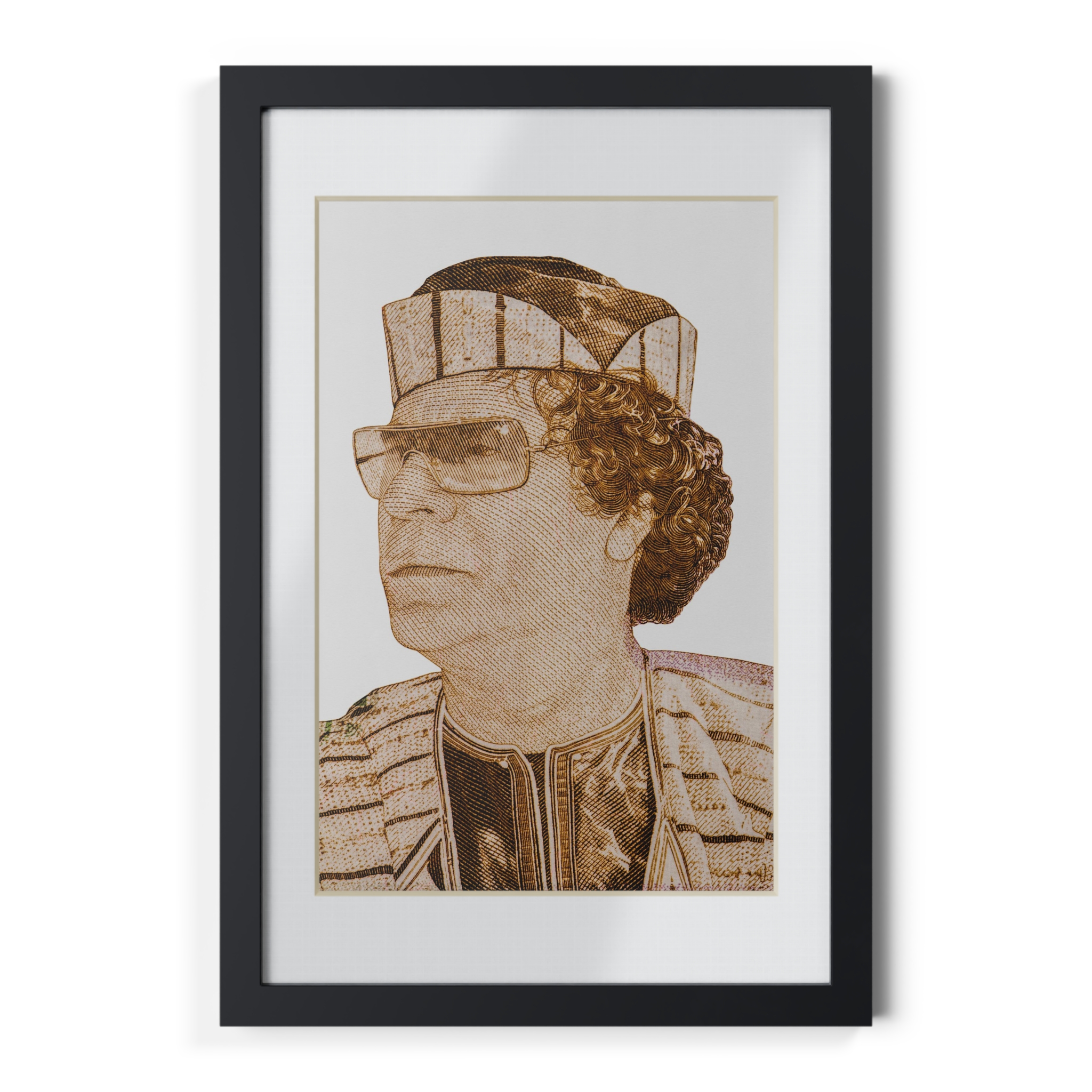 Gaddafi Cutout (Sepia) | Framed Posters, Black - immagine 29