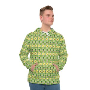 Classic Tent Green Pattern Hoodie – All-Over-Print Graphic Pullover