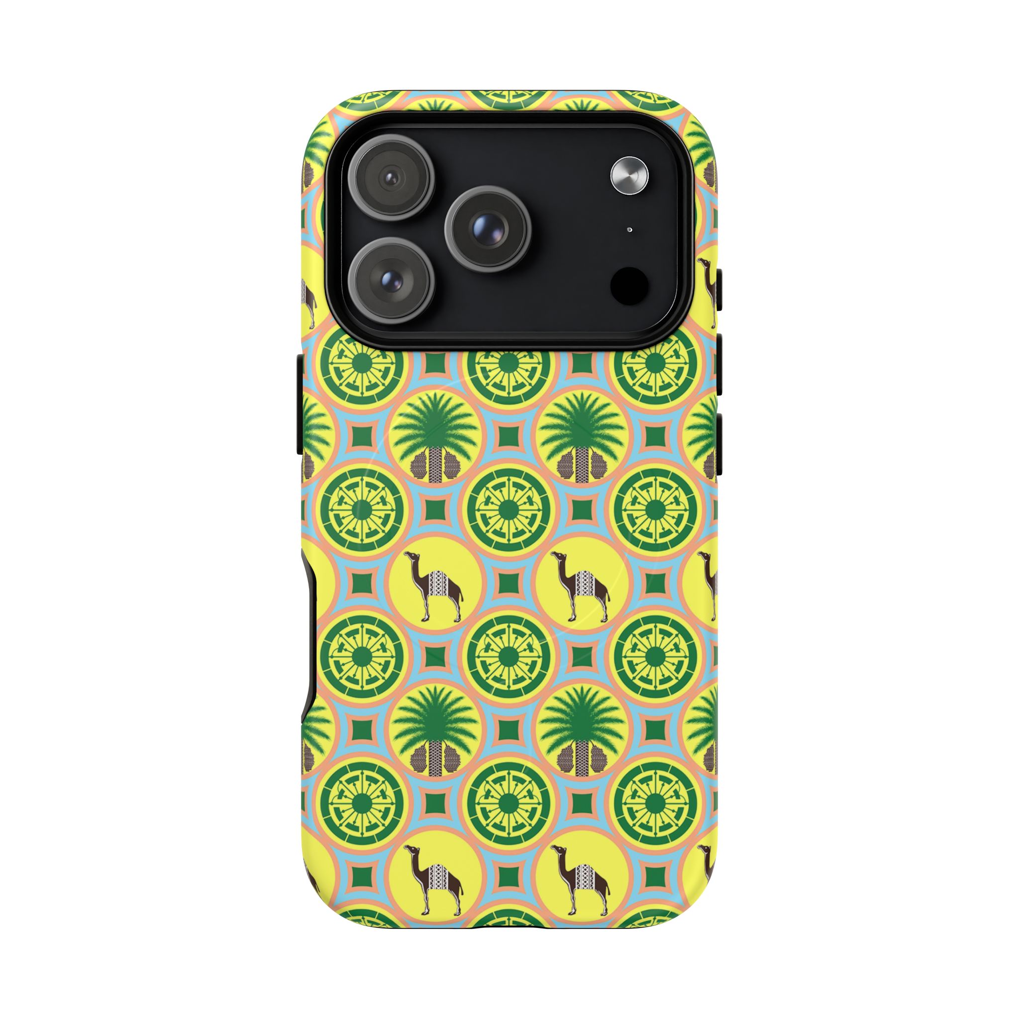 Classic Tent Pattern Tough Magnetic Phone Case — Yellow Green Geometric Protection - 图片 83